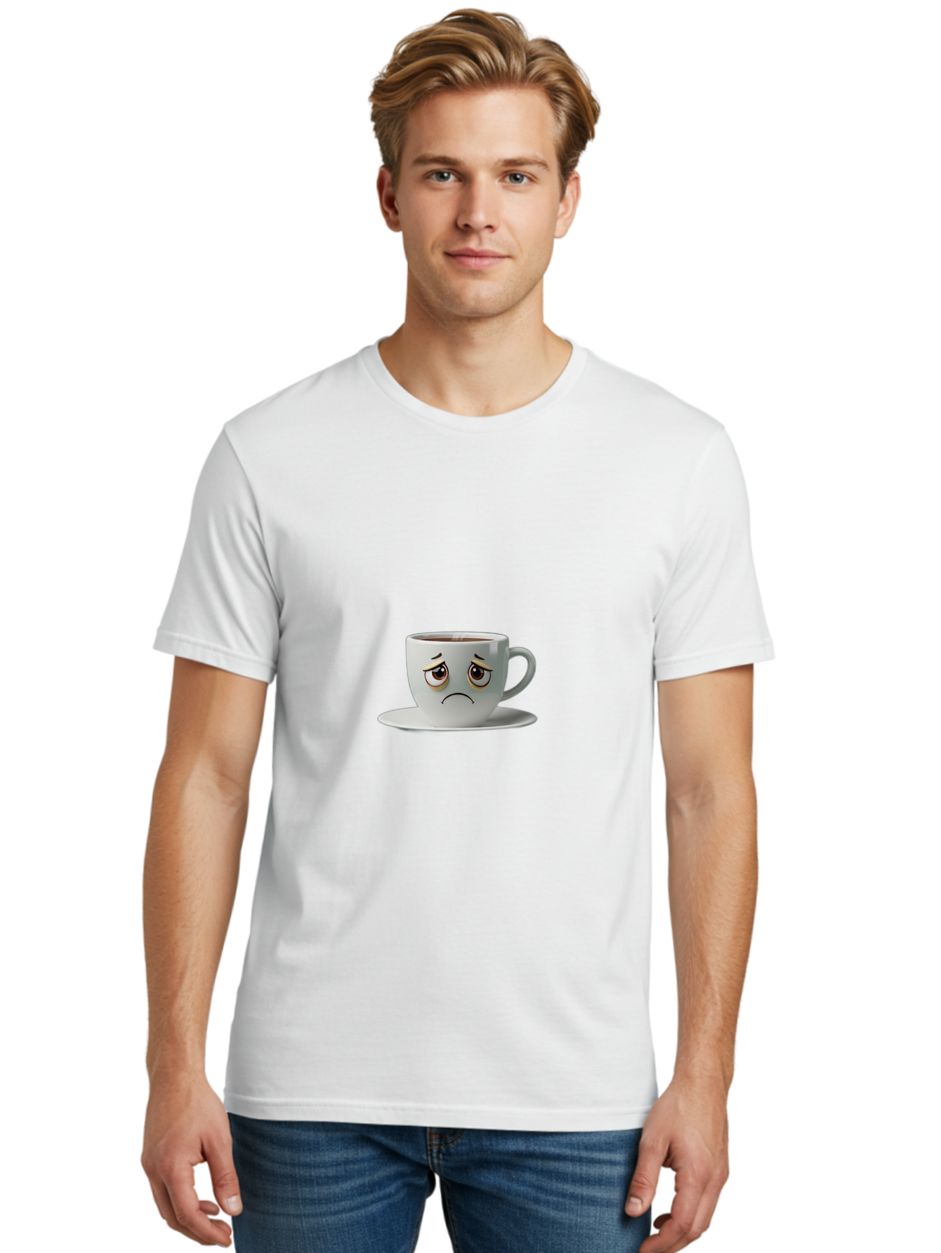 Angry-Coffee-Cup-1 Men'S Graphic Tee, 100% Cotton, Comfortable Casual Summer Wear, Machine Washable, Angry Face On Coffee Cup, Frowning Coffee Mug, Upset Coffee, Displeased Facial Expression, Sad Coffee Cup, Grumpy Coffee Bae350 18