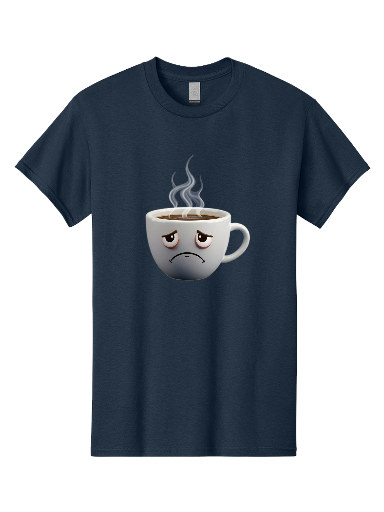 Angry-Coffee-Cup-2 Men'S Graphic Tee, 100% Cotton, Comfortable Casual Summer Wear, Machine Washable, Angry Coffee Cup, Sad Face, Steaming Coffee, Upset Emoji, Grumpy Character, Frowning Mug, Coffee Drama, Bitter Coffee Bae351 6