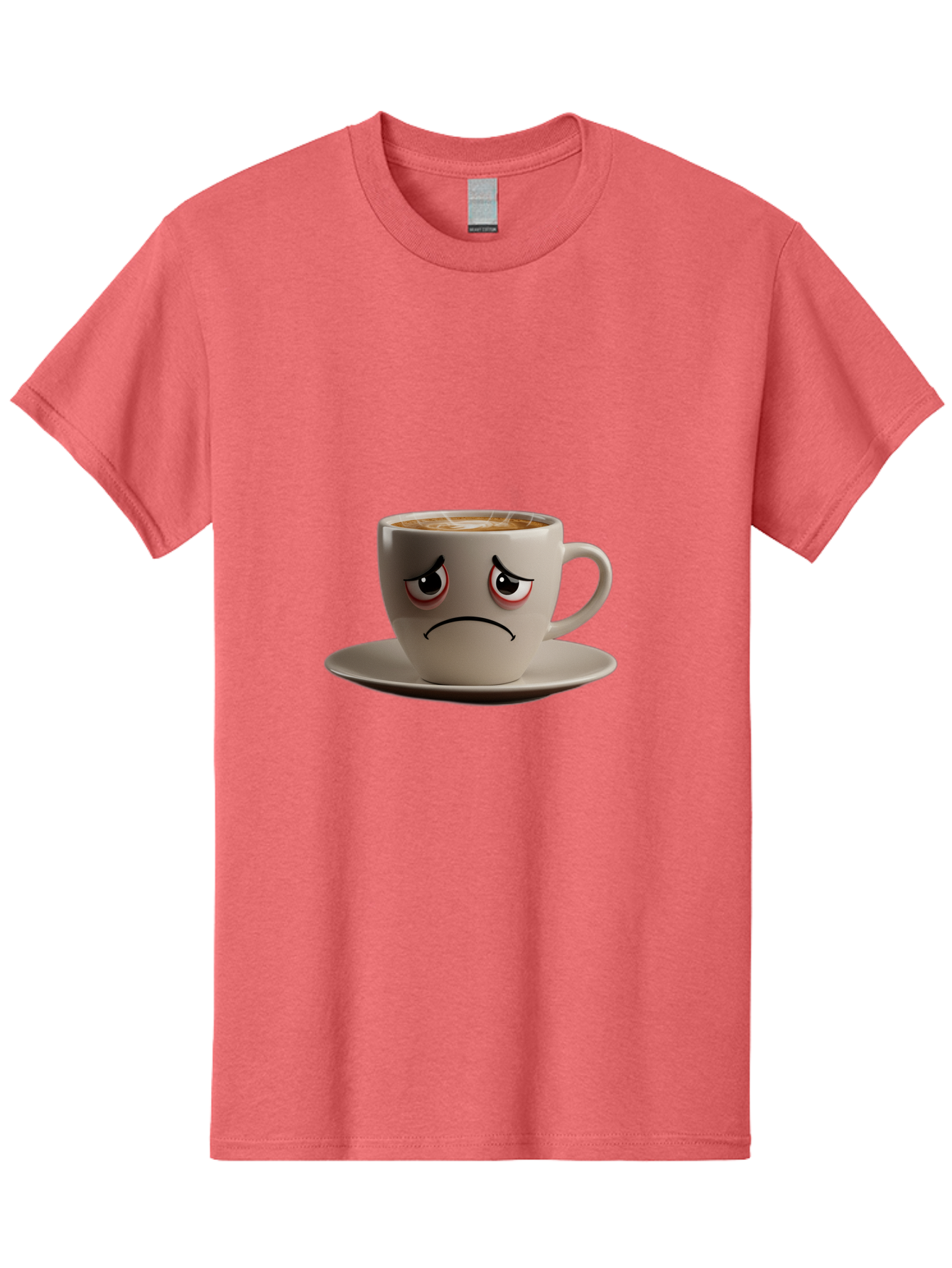 Angry-Coffee-Cup-3 Men'S Graphic Tee, 100% Cotton, Comfortable Casual Summer Wear, Machine Washable, Coffee Cup With Angry Face, Latte Art, Frowning Coffee, Displeased Beverage, Humorous Coffee Design, Emotive Coffee Cup, Coffee With Attitude, Bae352 12