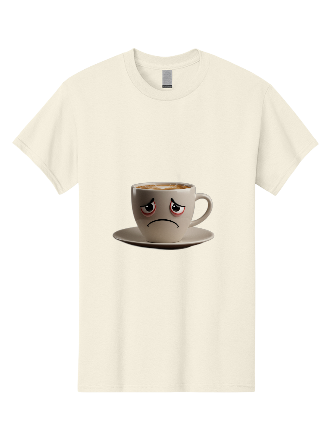 Angry-Coffee-Cup-3 Men'S Graphic Tee, 100% Cotton, Comfortable Casual Summer Wear, Machine Washable, Coffee Cup With Angry Face, Latte Art, Frowning Coffee, Displeased Beverage, Humorous Coffee Design, Emotive Coffee Cup, Coffee With Attitude, Bae352 15