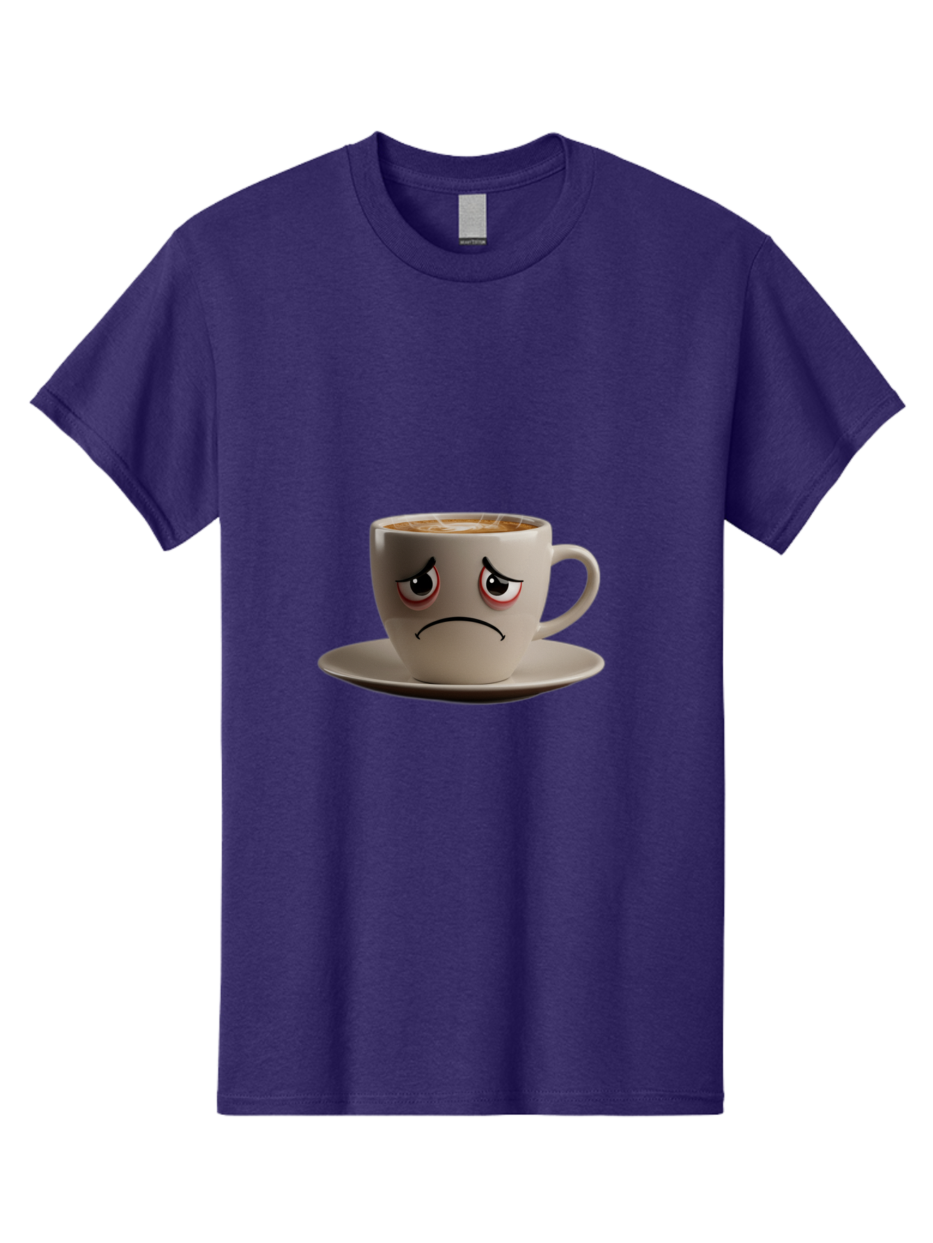Angry-Coffee-Cup-3 Men'S Graphic Tee, 100% Cotton, Comfortable Casual Summer Wear, Machine Washable, Coffee Cup With Angry Face, Latte Art, Frowning Coffee, Displeased Beverage, Humorous Coffee Design, Emotive Coffee Cup, Coffee With Attitude, Bae352 7