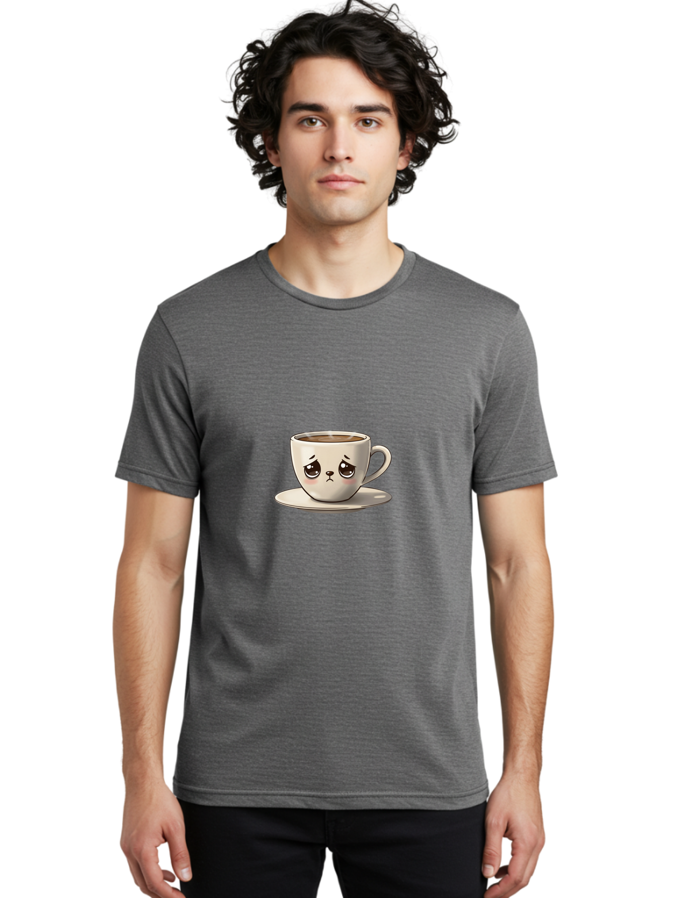Angry-Coffee-Cup Men'S Graphic Tee, 100% Cotton, Comfortable Casual Summer Wear, Machine Washable, Angry Coffee Cup, Cartoon Character, Coffee Break, Morning Routine, Cafe Culture, Beverage, Caffeine, Humor, Kawaii Bae353 17
