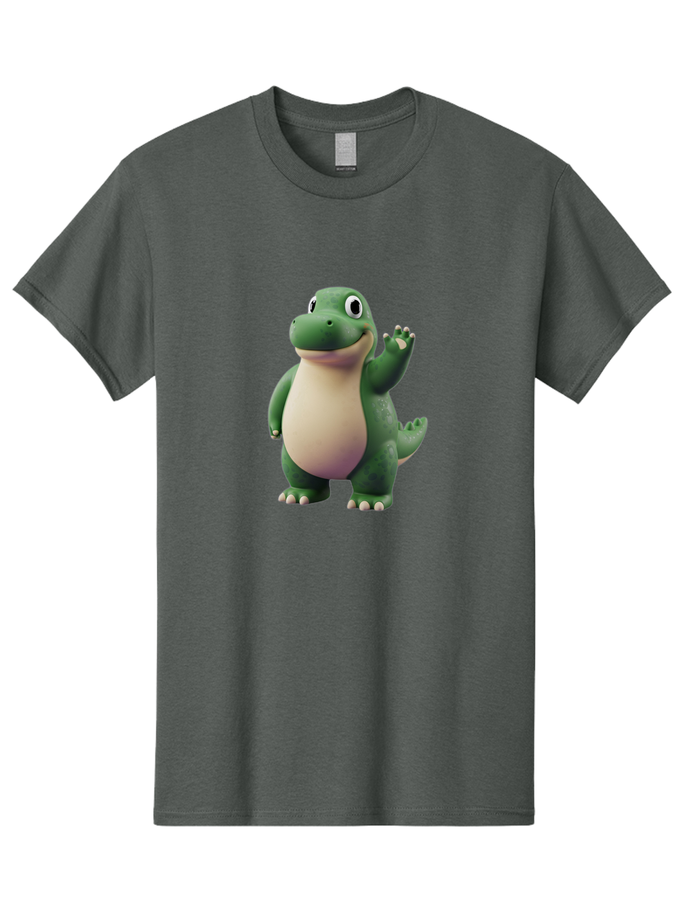 Arlo Men'S Graphic Tee, 100% Cotton, Comfortable Casual Summer Wear, Machine Washable, Cartoon Alligator, Friendly Alligator, Green Alligator, Waving Alligator, Cute Reptile, Animated Character, Smiling Creature, Children'S Character, Bae356 2