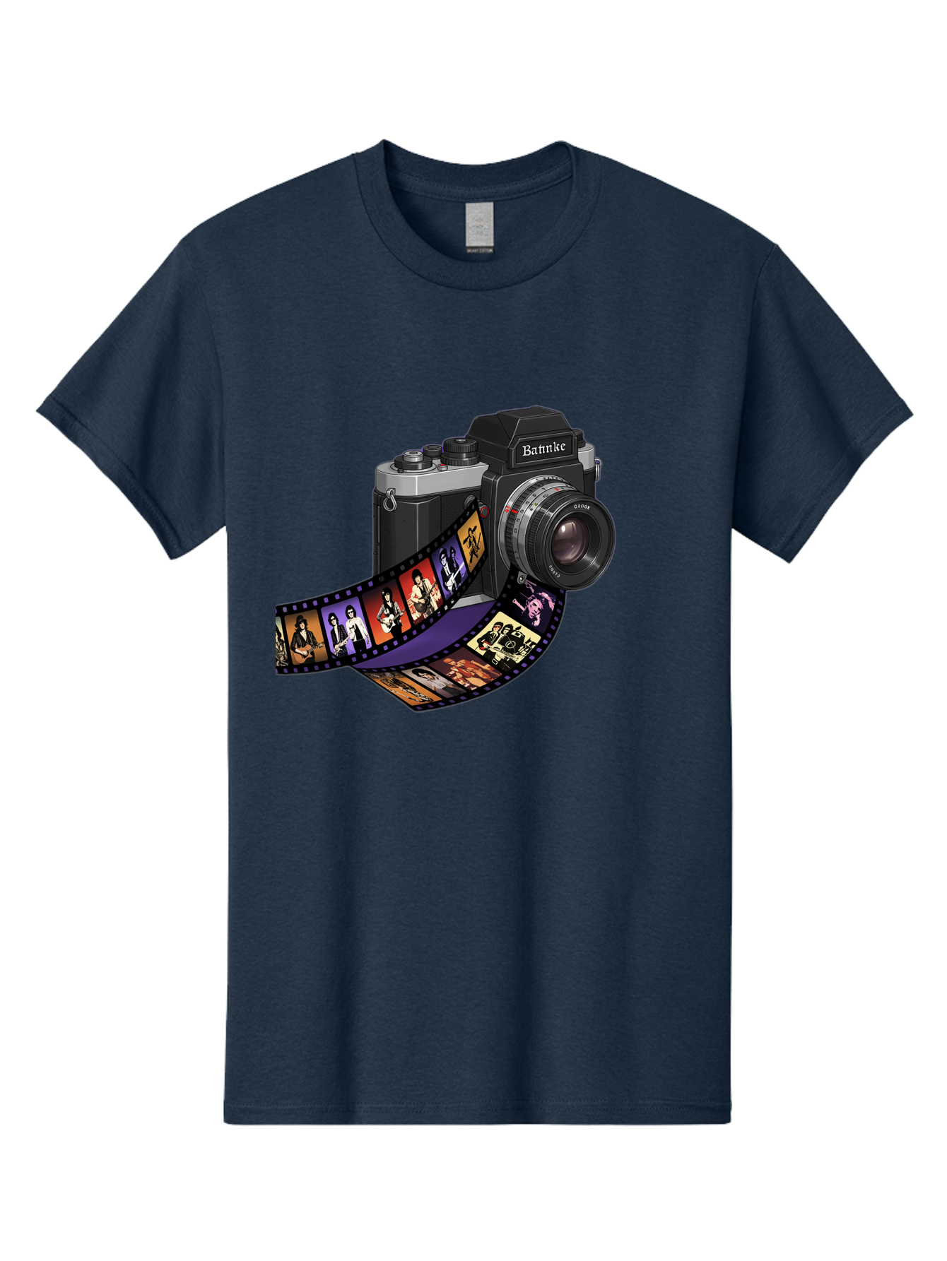 Bannke-Camera Men'S Graphic Tee, 100% Cotton, Comfortable Casual Summer Wear, Machine Washable, Vintage Camera, Film Strip, Photography, Bannke, Retro Style, Black And Silver, Lens, Camera Body, Film Reel, Photographers Bae357 10