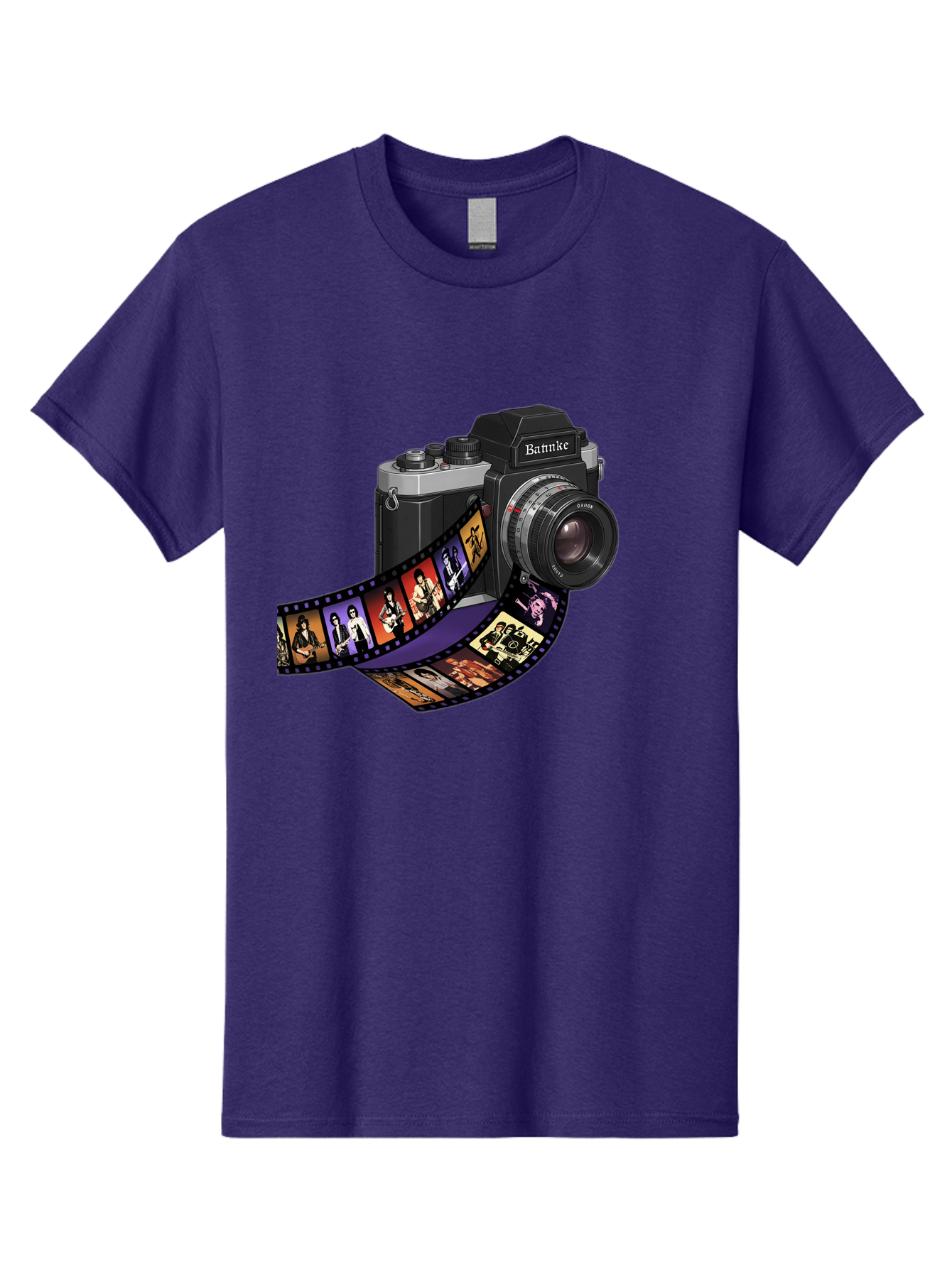 Bannke-Camera Men'S Graphic Tee, 100% Cotton, Comfortable Casual Summer Wear, Machine Washable, Vintage Camera, Film Strip, Photography, Bannke, Retro Style, Black And Silver, Lens, Camera Body, Film Reel, Photographers Bae357 7