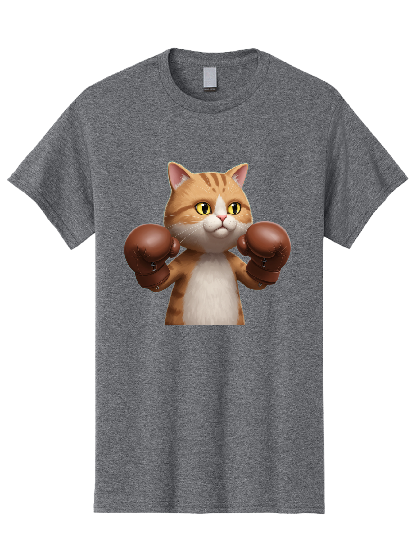 Boxing-Cat Men'S Graphic Tee, 100% Cotton, Comfortable Casual Summer Wear, Machine Washable, Cartoon Cat, Boxing Gloves, Funny Animal, Humor, Playful Cat, Adorable Feline, Boxing Stance, Cute Cat, Comedic Character Bae364 14