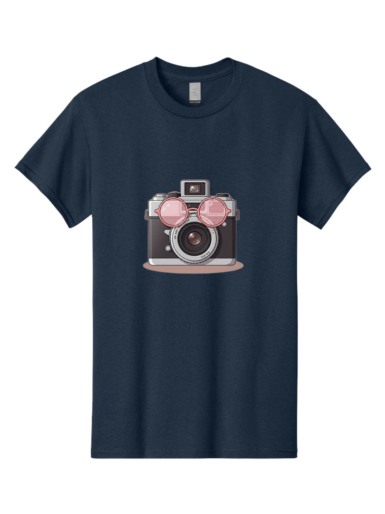 Camera-With-Glasses-2 Men'S Graphic Tee, 100% Cotton, Comfortable Casual Summer Wear, Machine Washable, Vintage Camera, Retro Photography, Cool Glasses, Lens Reflection, Classic Design, Camera Accessories, Stylish Photography Equipment, Bae375 6