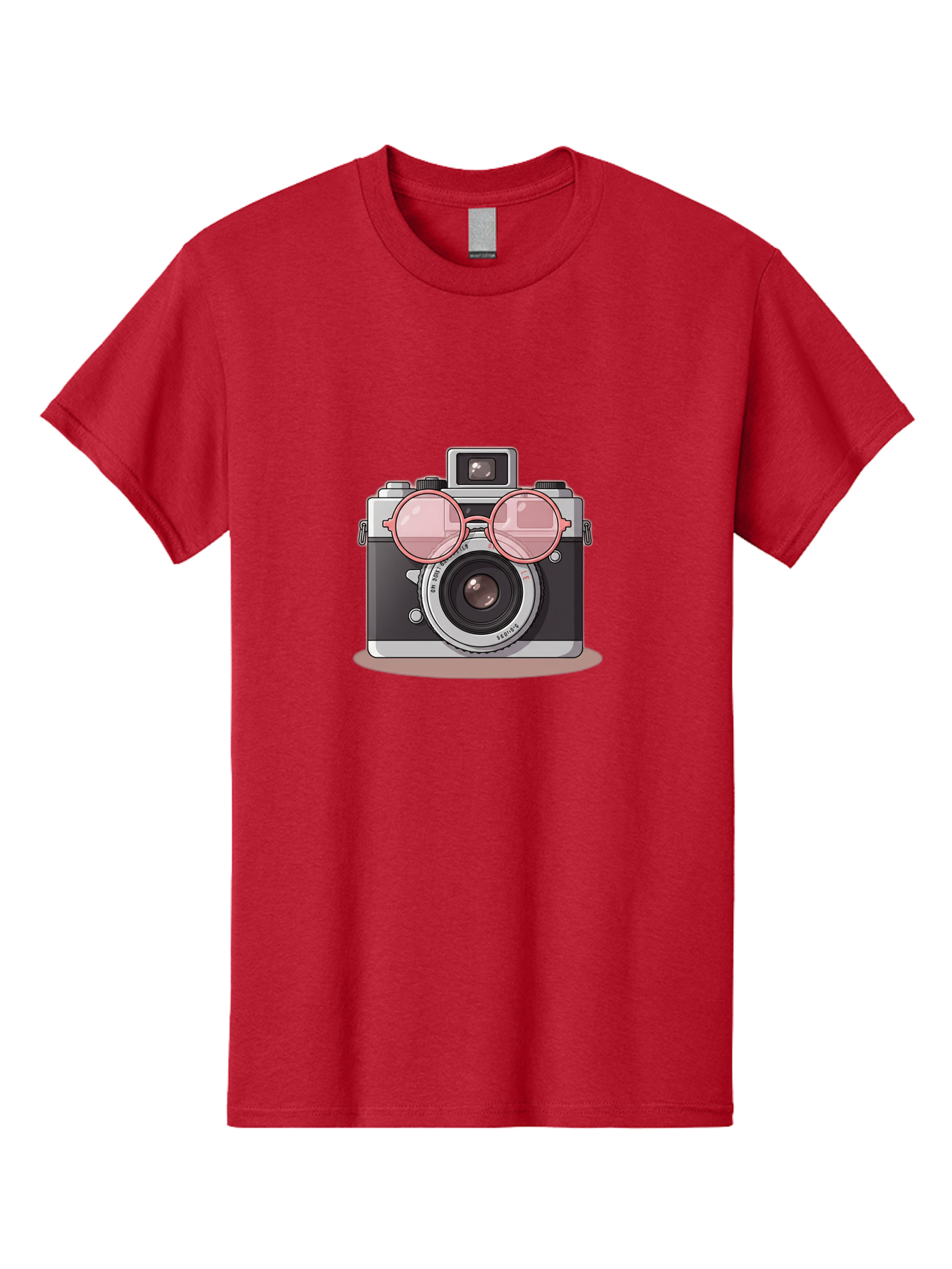 Camera-With-Glasses-2 Men'S Graphic Tee, 100% Cotton, Comfortable Casual Summer Wear, Machine Washable, Vintage Camera, Retro Photography, Cool Glasses, Lens Reflection, Classic Design, Camera Accessories, Stylish Photography Equipment, Bae375 12