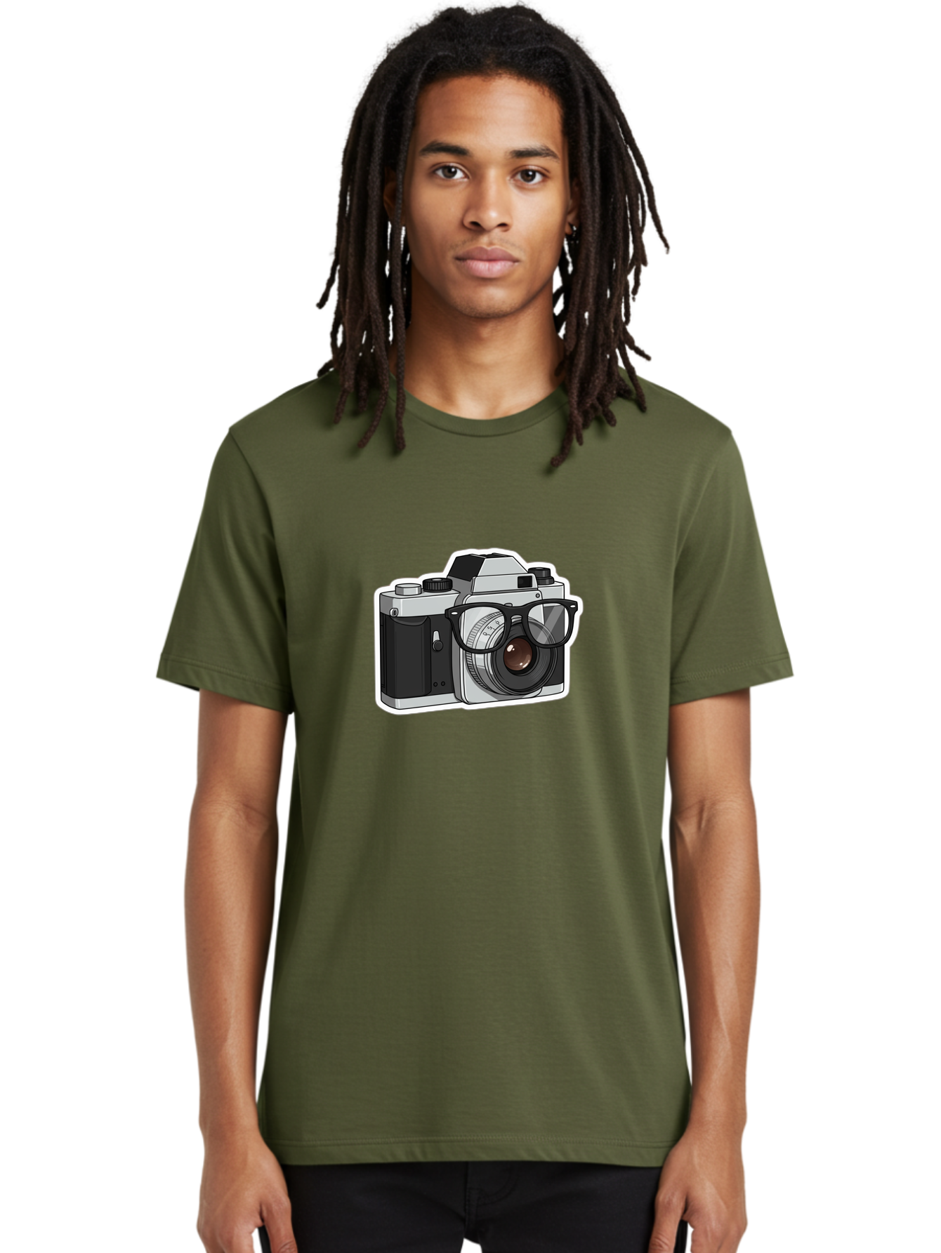 Camera-With-Shades Men'S Graphic Tee, 100% Cotton, Comfortable Casual Summer Wear, Machine Washable, Camera Wearing Sunglasses, Photography Gear, Stylish Accessory, Cool Camera, Funky Design, Creative Twist, Photography Equipment Bae379 19
