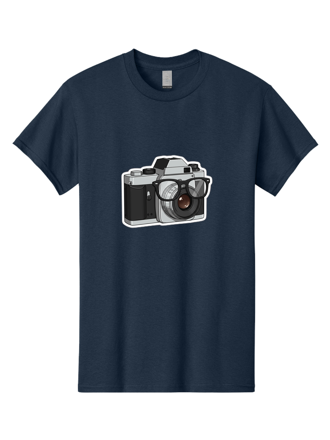Camera-With-Shades Men'S Graphic Tee, 100% Cotton, Comfortable Casual Summer Wear, Machine Washable, Camera Wearing Sunglasses, Photography Gear, Stylish Accessory, Cool Camera, Funky Design, Creative Twist, Photography Equipment Bae379 7