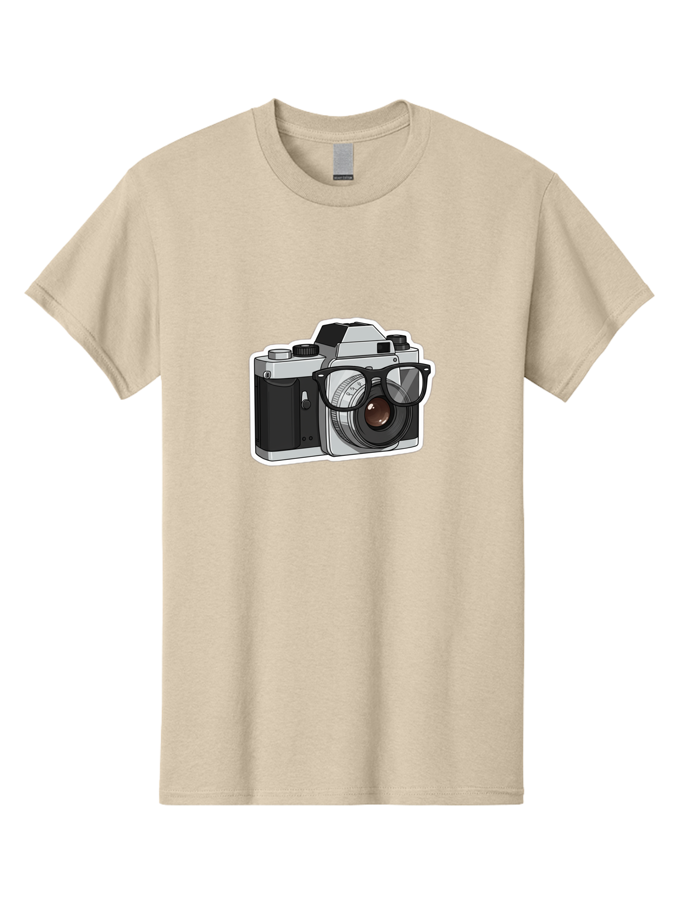 Camera-With-Shades Men'S Graphic Tee, 100% Cotton, Comfortable Casual Summer Wear, Machine Washable, Camera Wearing Sunglasses, Photography Gear, Stylish Accessory, Cool Camera, Funky Design, Creative Twist, Photography Equipment Bae379 13