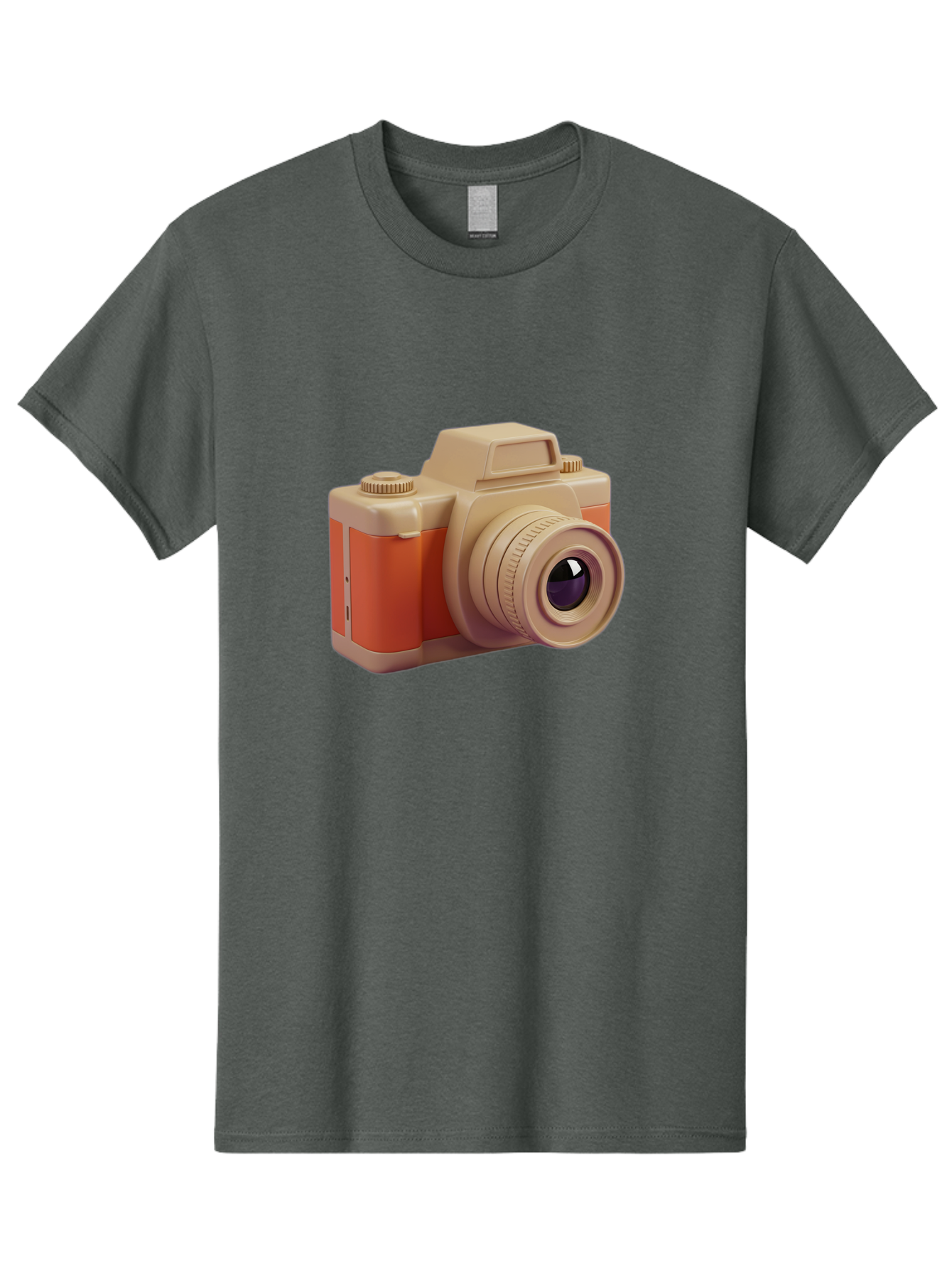 Camera Men'S Graphic Tee, 100% Cotton, Comfortable Casual Summer Wear, Machine Washable, Digital Camera, Photography Equipment, Camera Lens, Vintage Camera, Retro Style, Orange And Beige Colors, 3D Illustration, Camera Design, Photography Gear Bae383 4