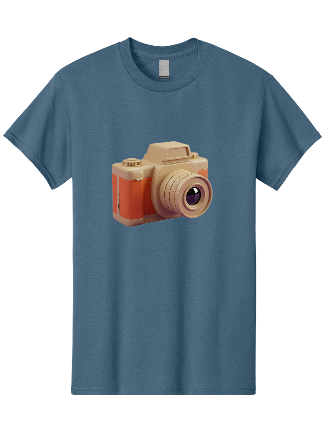 Camera Men'S Graphic Tee, 100% Cotton, Comfortable Casual Summer Wear, Machine Washable, Digital Camera, Photography Equipment, Camera Lens, Vintage Camera, Retro Style, Orange And Beige Colors, 3D Illustration, Camera Design, Photography Gear Bae383 5