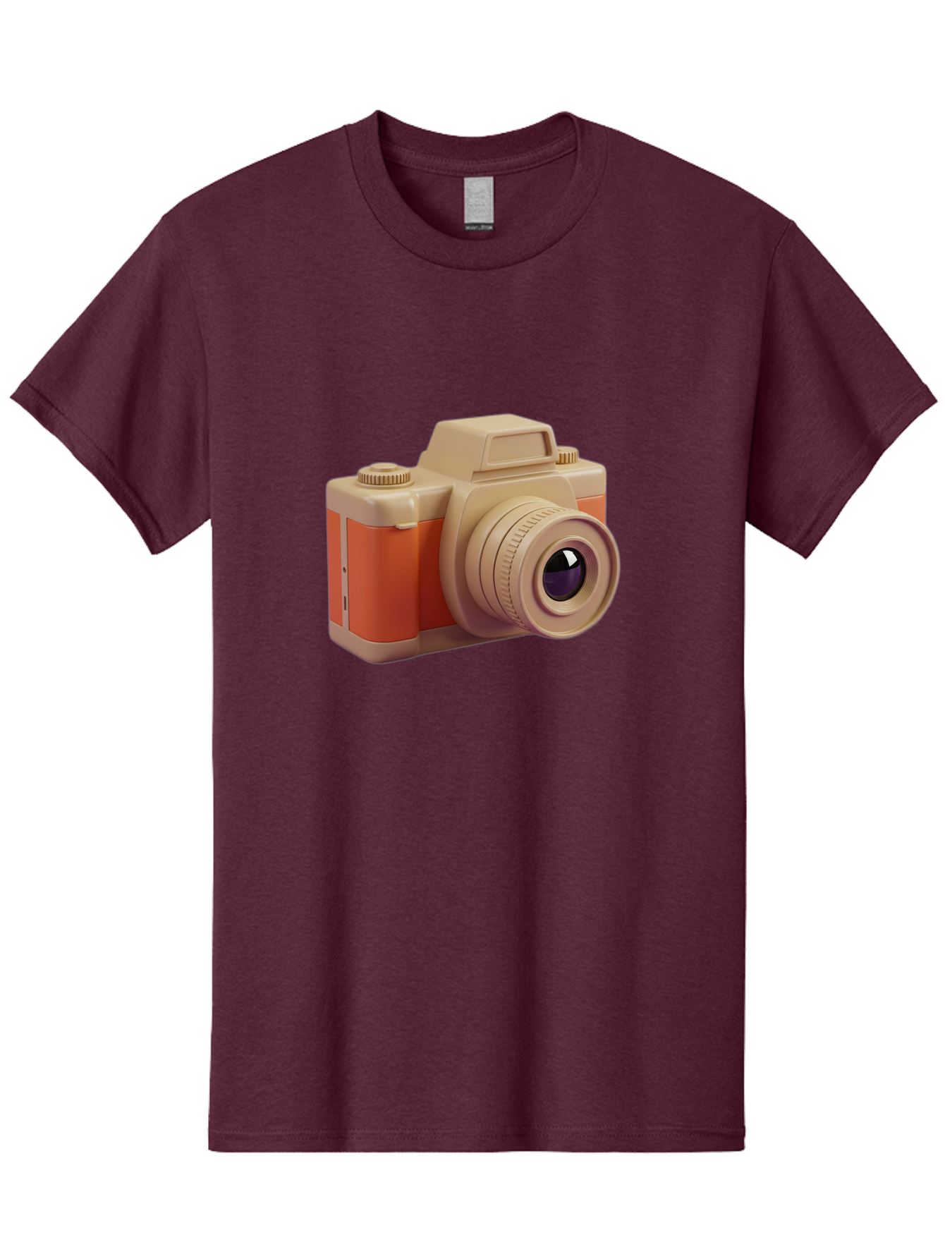 Camera Men'S Graphic Tee, 100% Cotton, Comfortable Casual Summer Wear, Machine Washable, Digital Camera, Photography Equipment, Camera Lens, Vintage Camera, Retro Style, Orange And Beige Colors, 3D Illustration, Camera Design, Photography Gear Bae383 7