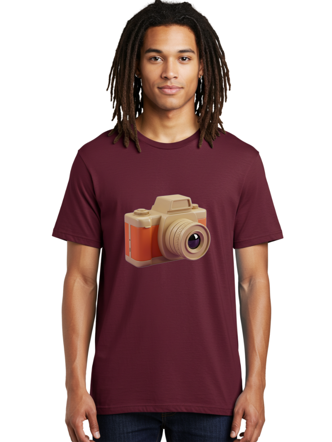 Camera Men'S Graphic Tee, 100% Cotton, Comfortable Casual Summer Wear, Machine Washable, Digital Camera, Photography Equipment, Camera Lens, Vintage Camera, Retro Style, Orange And Beige Colors, 3D Illustration, Camera Design, Photography Gear Bae383 22