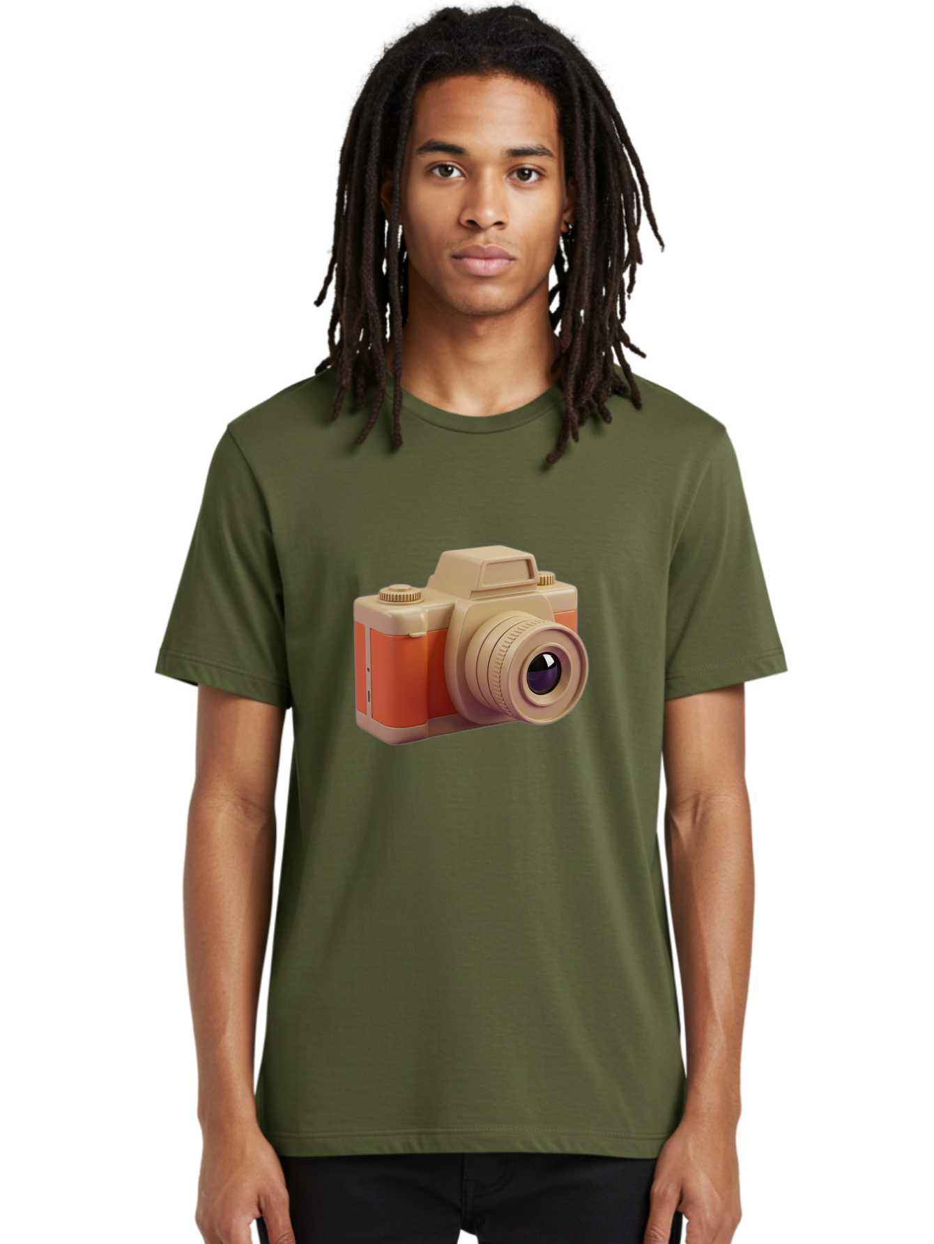 Camera Men'S Graphic Tee, 100% Cotton, Comfortable Casual Summer Wear, Machine Washable, Digital Camera, Photography Equipment, Camera Lens, Vintage Camera, Retro Style, Orange And Beige Colors, 3D Illustration, Camera Design, Photography Gear Bae383 29