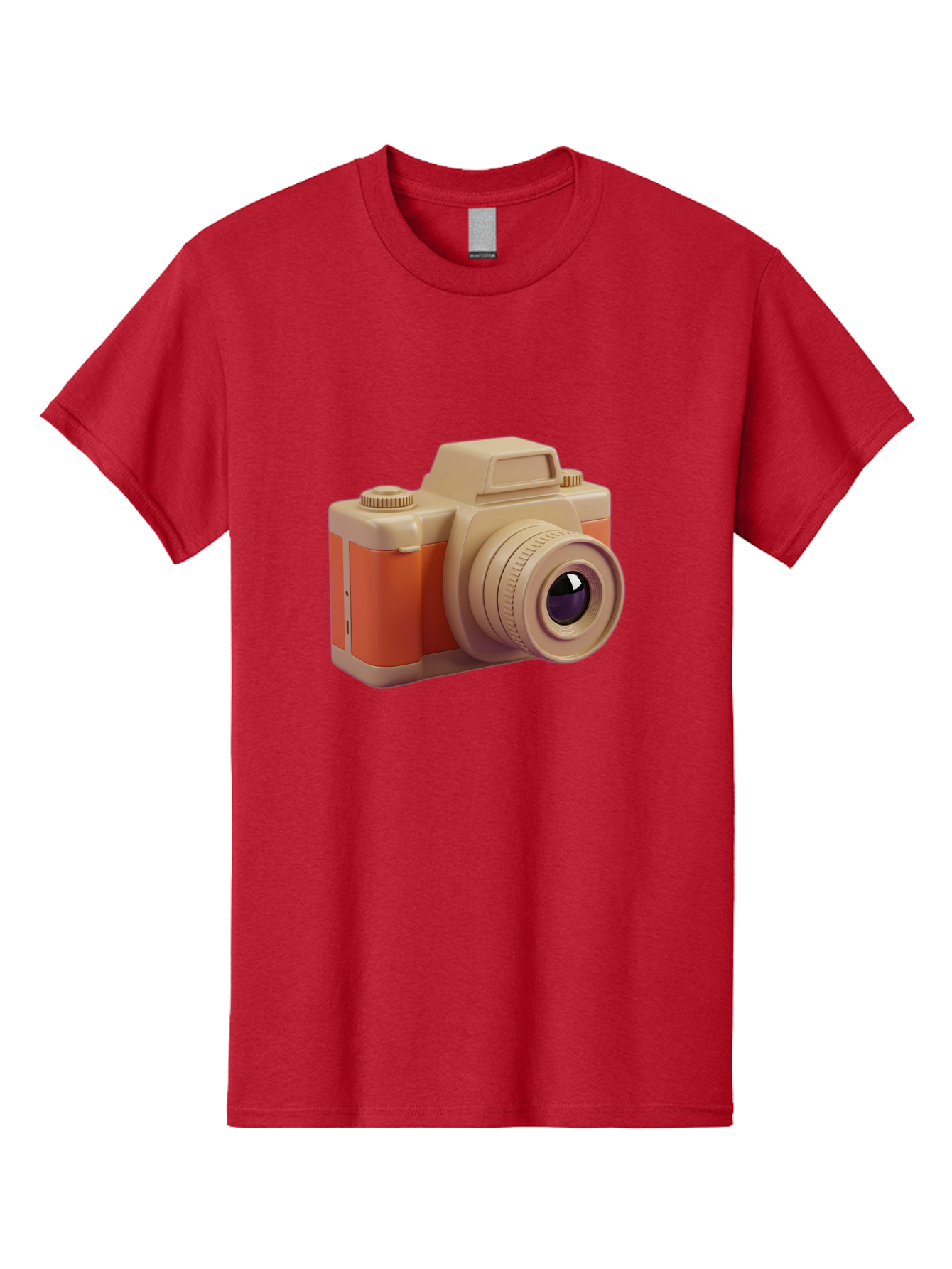 Camera Men'S Graphic Tee, 100% Cotton, Comfortable Casual Summer Wear, Machine Washable, Digital Camera, Photography Equipment, Camera Lens, Vintage Camera, Retro Style, Orange And Beige Colors, 3D Illustration, Camera Design, Photography Gear Bae383 9
