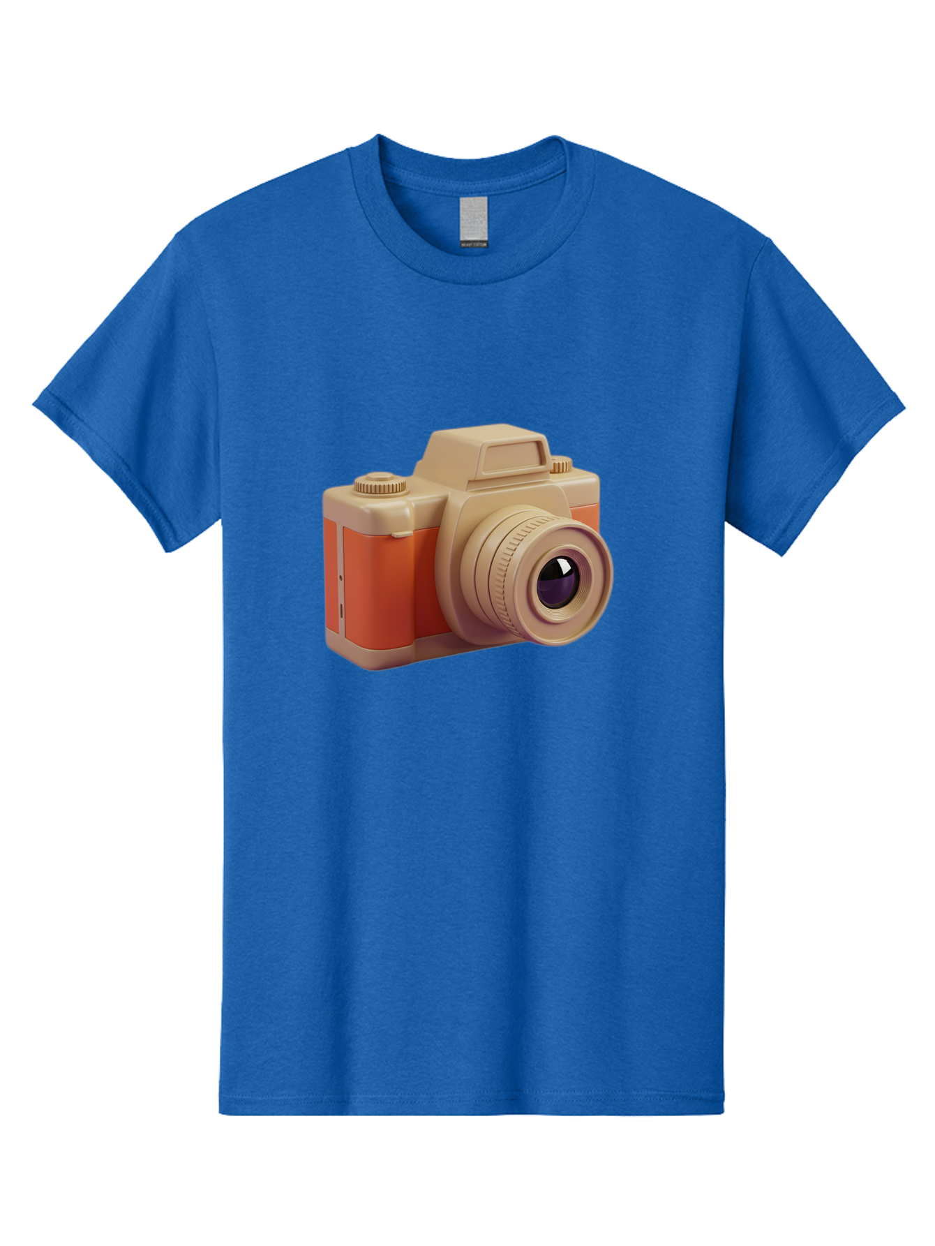 Camera Men'S Graphic Tee, 100% Cotton, Comfortable Casual Summer Wear, Machine Washable, Digital Camera, Photography Equipment, Camera Lens, Vintage Camera, Retro Style, Orange And Beige Colors, 3D Illustration, Camera Design, Photography Gear Bae383 1