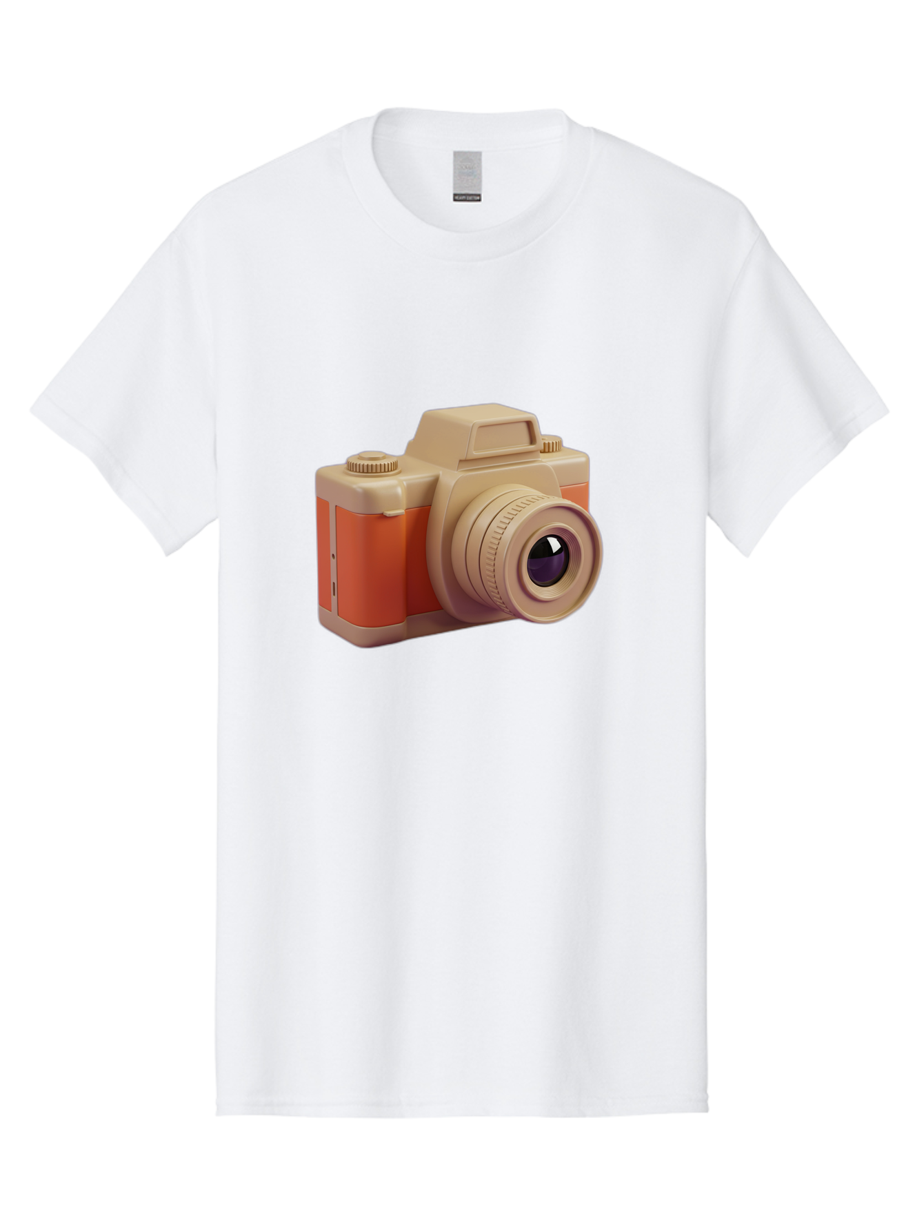 Camera Men'S Graphic Tee, 100% Cotton, Comfortable Casual Summer Wear, Machine Washable, Digital Camera, Photography Equipment, Camera Lens, Vintage Camera, Retro Style, Orange And Beige Colors, 3D Illustration, Camera Design, Photography Gear Bae383 10