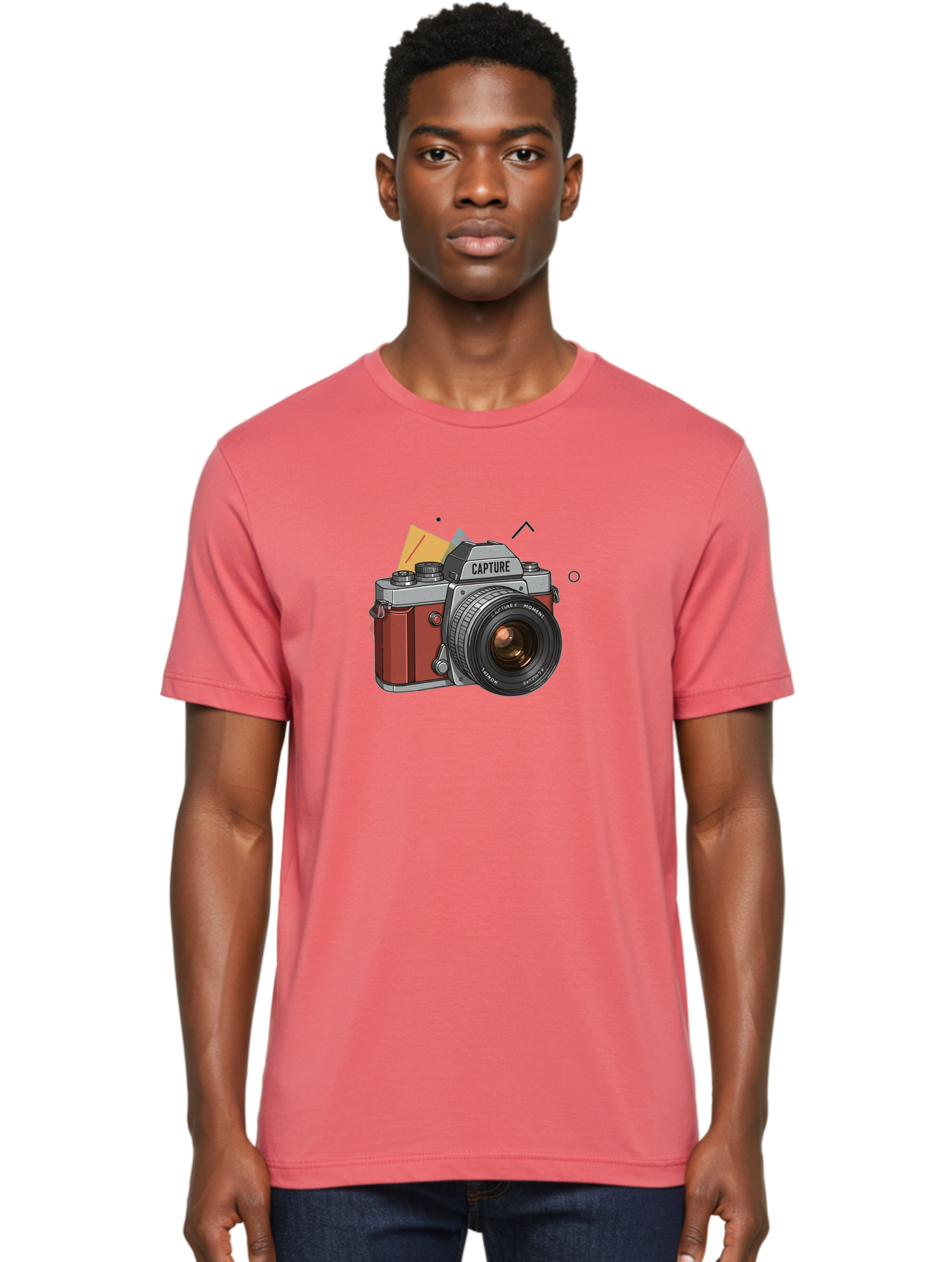 Capture-Camera Men'S Graphic Tee, 100% Cotton, Comfortable Casual Summer Wear, Machine Washable, Vintage Camera, Capture Moment, Photography Equipment, Capture The Moment, Dslr Camera, Camera Lens, Photography Accessories, Retro Camera Design, Bae384 26
