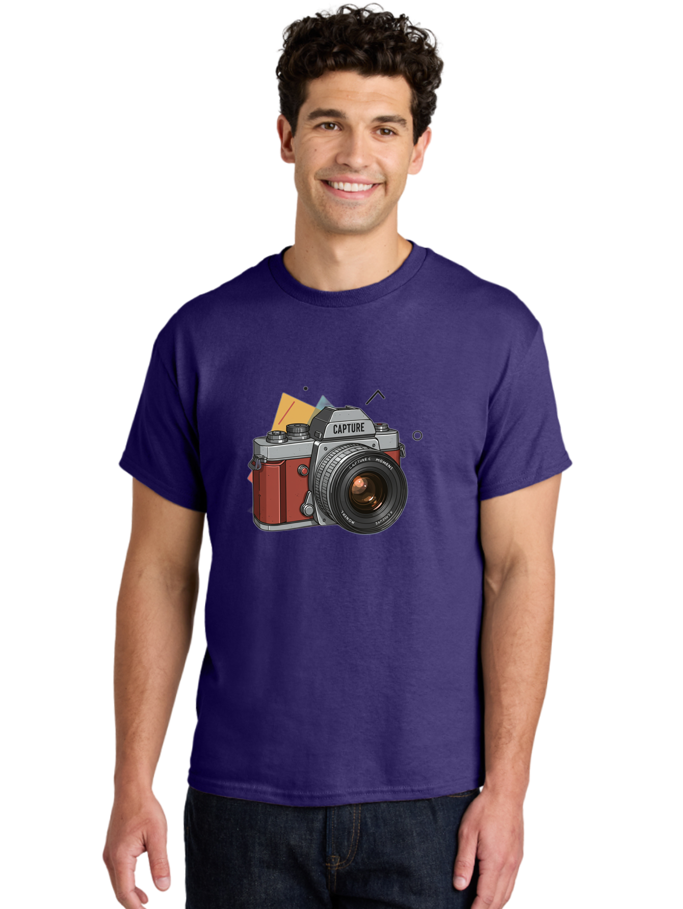 Capture-Camera Men'S Graphic Tee, 100% Cotton, Comfortable Casual Summer Wear, Machine Washable, Vintage Camera, Capture Moment, Photography Equipment, Capture The Moment, Dslr Camera, Camera Lens, Photography Accessories, Retro Camera Design, Bae384 25