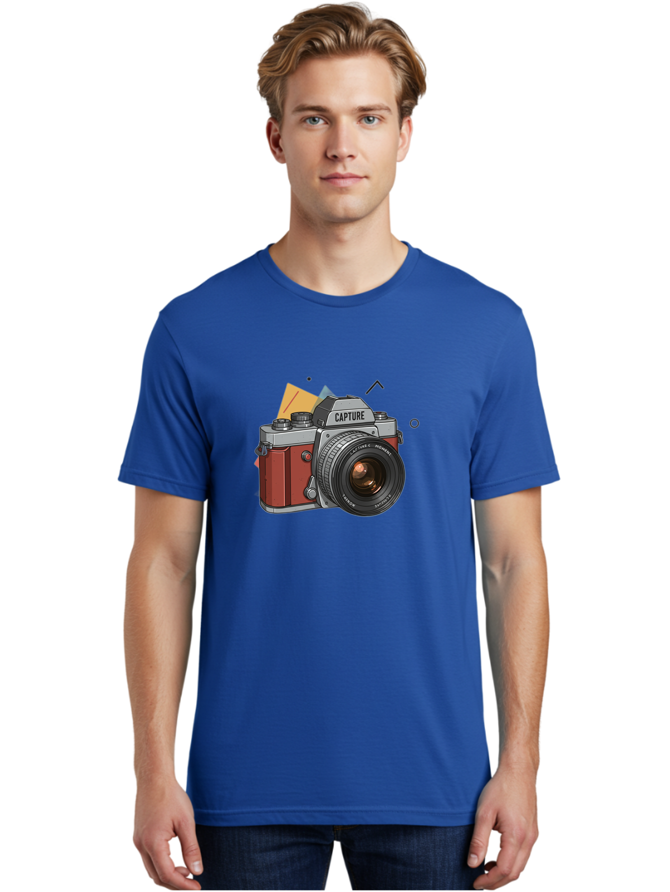 Capture-Camera Men'S Graphic Tee, 100% Cotton, Comfortable Casual Summer Wear, Machine Washable, Vintage Camera, Capture Moment, Photography Equipment, Capture The Moment, Dslr Camera, Camera Lens, Photography Accessories, Retro Camera Design, Bae384 19