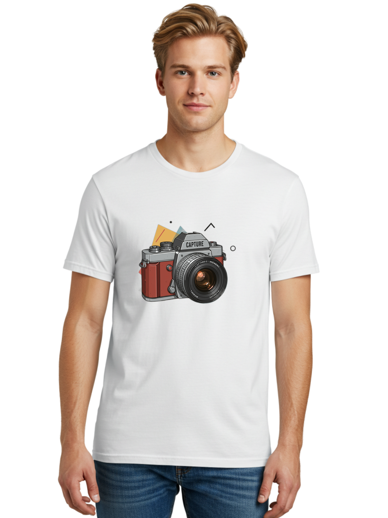 Capture-Camera Men'S Graphic Tee, 100% Cotton, Comfortable Casual Summer Wear, Machine Washable, Vintage Camera, Capture Moment, Photography Equipment, Capture The Moment, Dslr Camera, Camera Lens, Photography Accessories, Retro Camera Design, Bae384 22