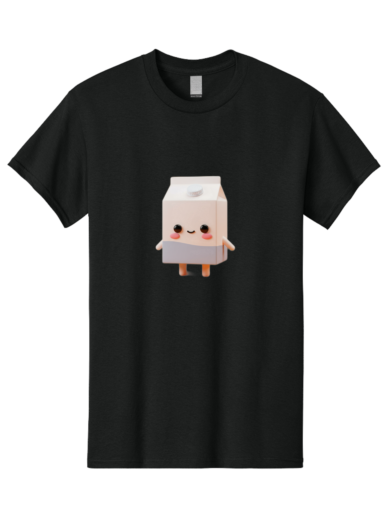 Carton-With-Face Men'S Graphic Tee, 100% Cotton, Comfortable Casual Summer Wear, Machine Washable, Cartoon Milk Carton, Cute Character, Kawaii Design, Smiling Face, Rosy Cheeks, Anthropomorphic, 3D Illustration, Dairy Product, Bae386 15