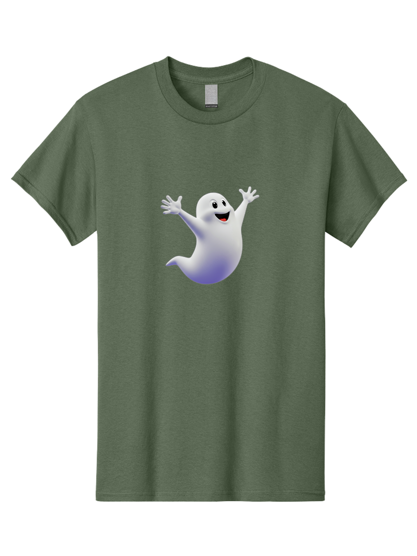 Cartoon-Ghost Men'S Graphic Tee, 100% Cotton, Comfortable Casual Summer Wear, Machine Washable, White Ghost, Cartoon Character, Friendly Spirit, Happy Expression, Halloween Theme, Digital Illustration, 3D Rendering, Playful Design Bae392 9