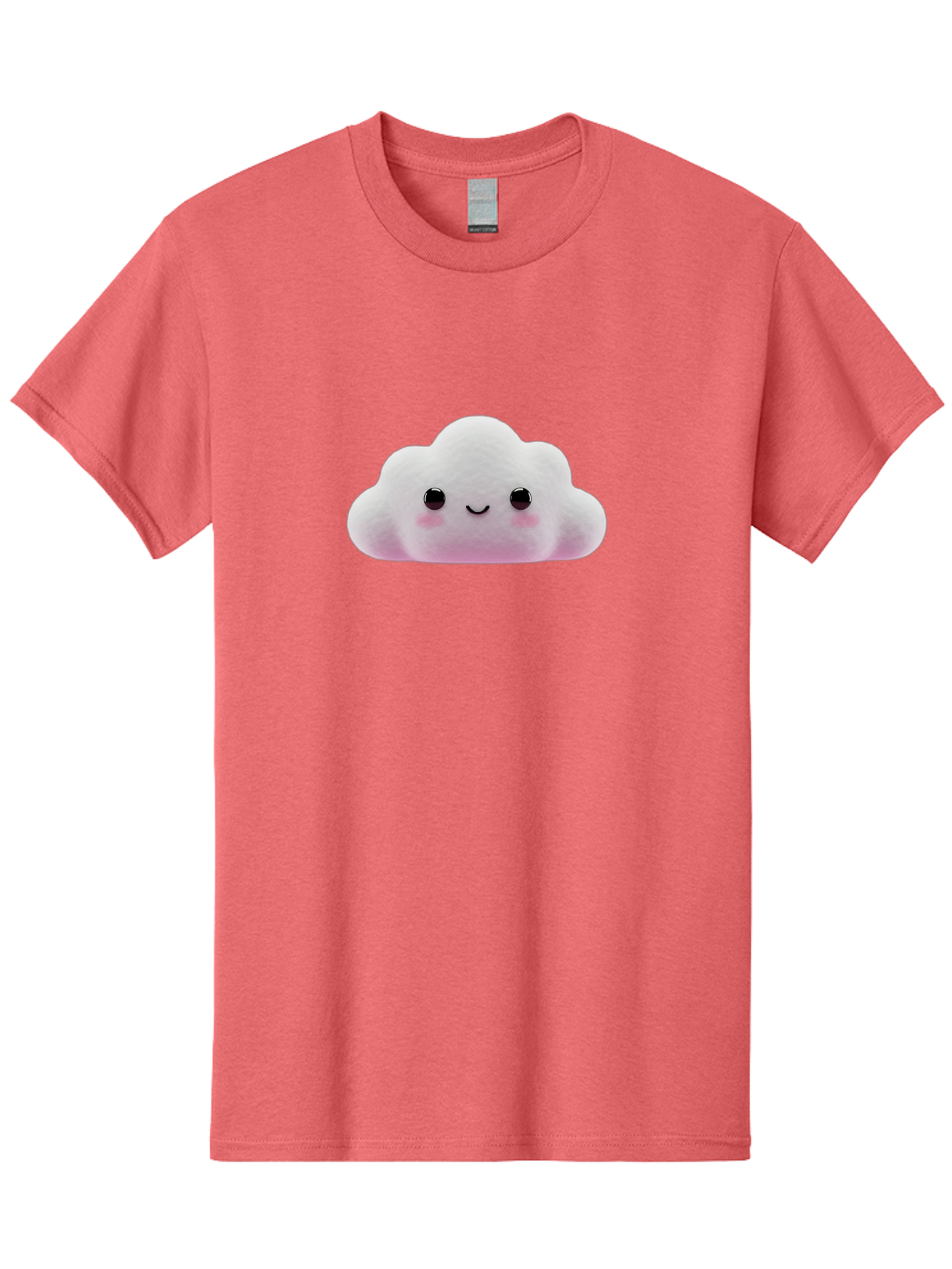 Cloud-Emoticon Men'S Graphic Tee, 100% Cotton, Comfortable Casual Summer Wear, Machine Washable, Cute Cartoon Cloud, Plush Toy, Smiling Face, Soft And Cuddly, Pastel Colors, Adorable Design, Kawaii Character Bae409 11