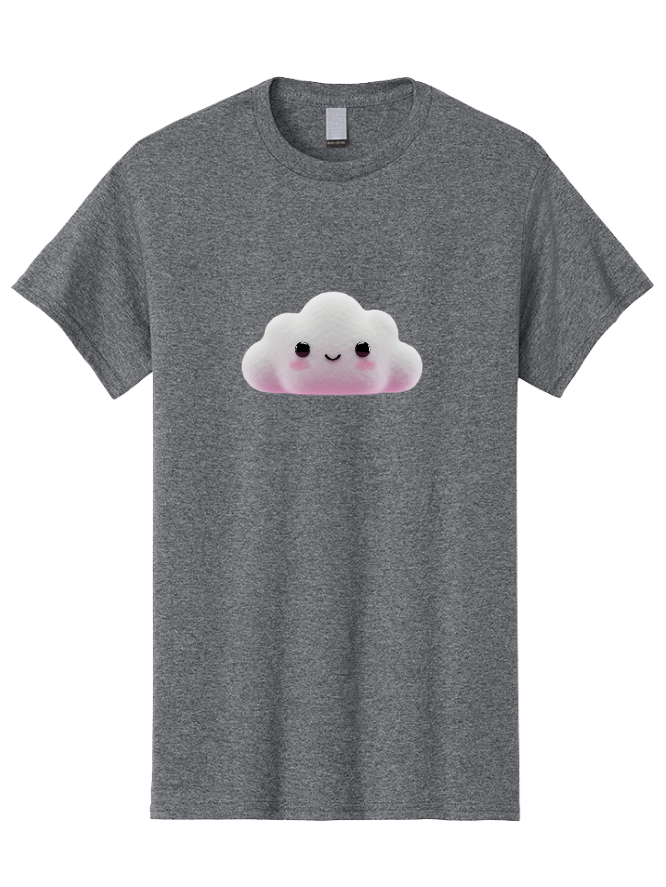 Cloud-Emoticon Men'S Graphic Tee, 100% Cotton, Comfortable Casual Summer Wear, Machine Washable, Cute Cartoon Cloud, Plush Toy, Smiling Face, Soft And Cuddly, Pastel Colors, Adorable Design, Kawaii Character Bae409 8