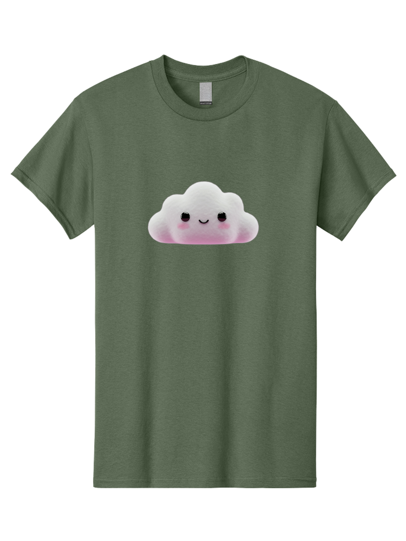 Cloud-Emoticon Men'S Graphic Tee, 100% Cotton, Comfortable Casual Summer Wear, Machine Washable, Cute Cartoon Cloud, Plush Toy, Smiling Face, Soft And Cuddly, Pastel Colors, Adorable Design, Kawaii Character Bae409 3