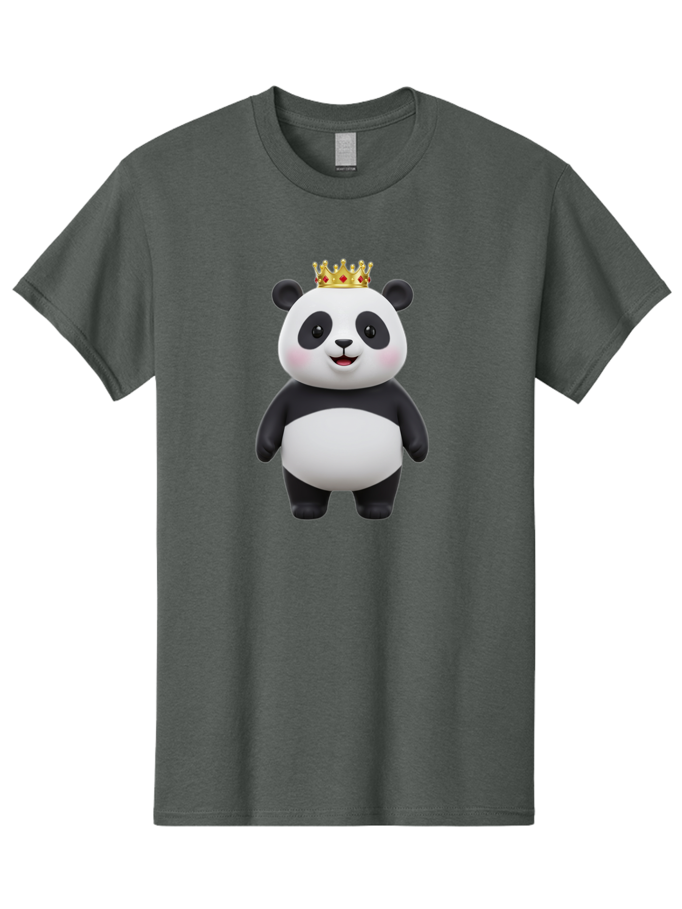 Crowned-Panda Men'S Graphic Tee, 100% Cotton, Comfortable Casual Summer Wear, Machine Washable, Cartoon Panda Bear, Royal Crown, Cute Animal, Adorable Face, Black And White Panda, Funny Character, Kawaii Art, Digital Illustration, Bae420 13