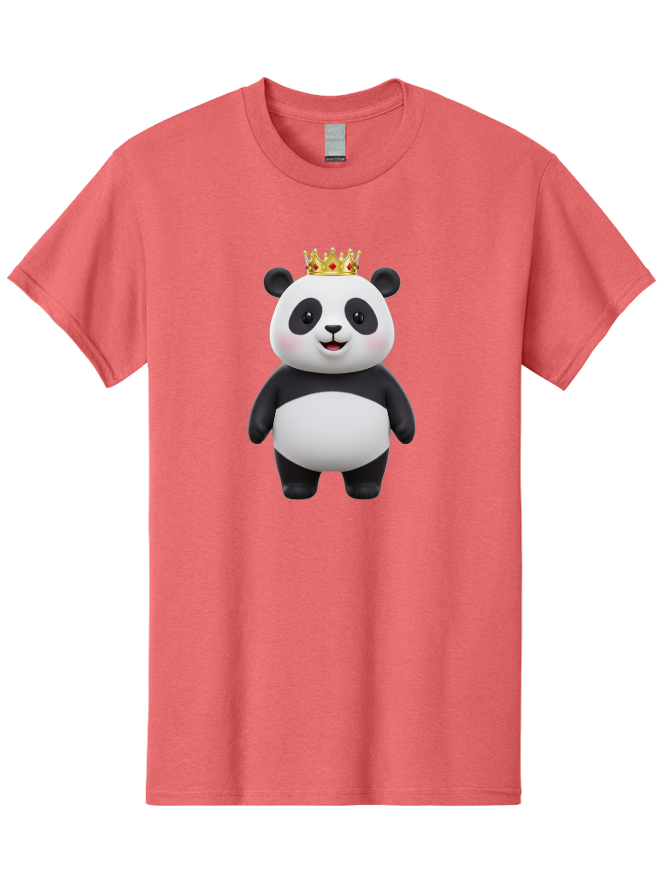Crowned-Panda Men'S Graphic Tee, 100% Cotton, Comfortable Casual Summer Wear, Machine Washable, Cartoon Panda Bear, Royal Crown, Cute Animal, Adorable Face, Black And White Panda, Funny Character, Kawaii Art, Digital Illustration, Bae420 9