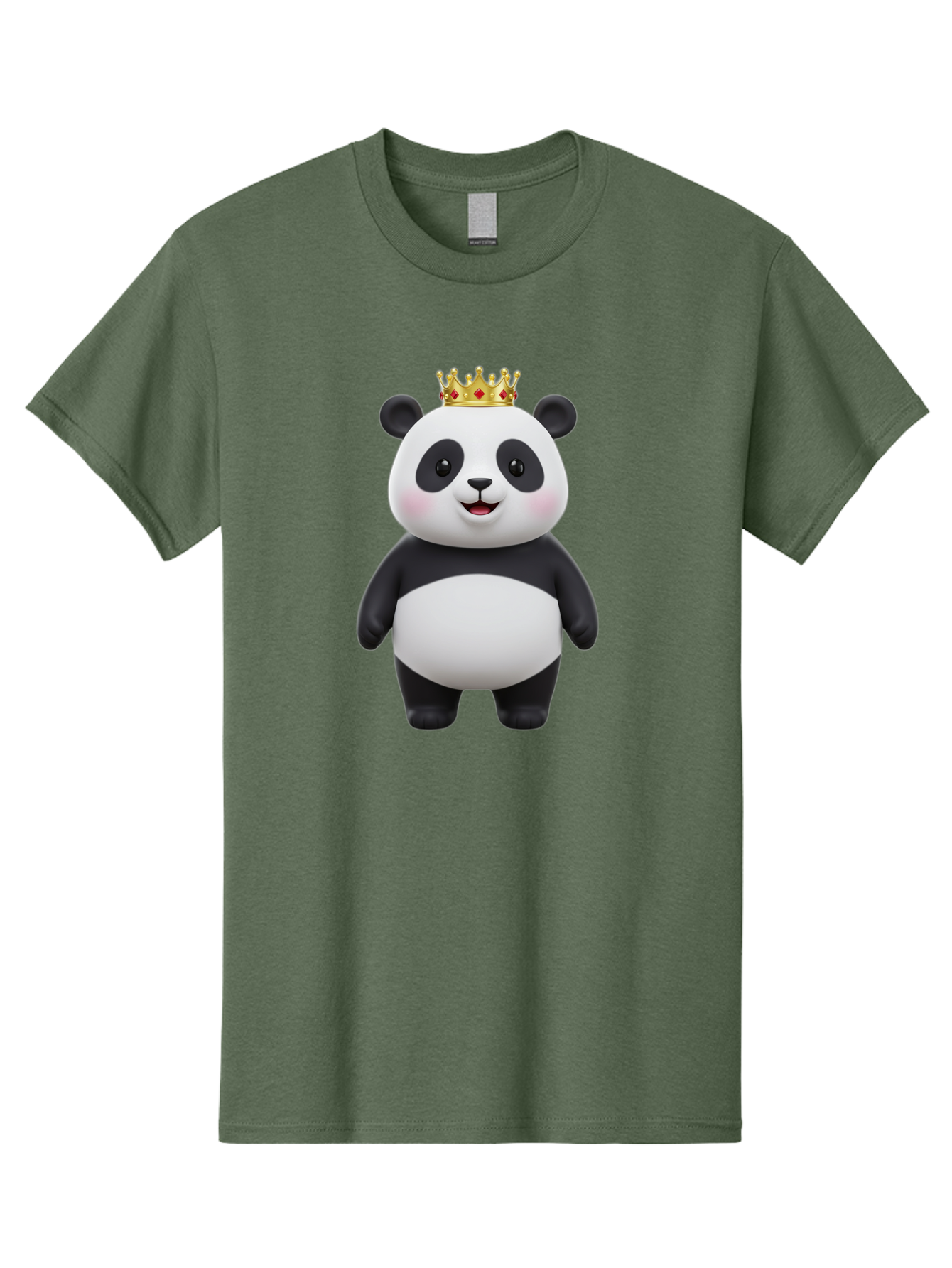 Crowned-Panda Men'S Graphic Tee, 100% Cotton, Comfortable Casual Summer Wear, Machine Washable, Cartoon Panda Bear, Royal Crown, Cute Animal, Adorable Face, Black And White Panda, Funny Character, Kawaii Art, Digital Illustration, Bae420 10