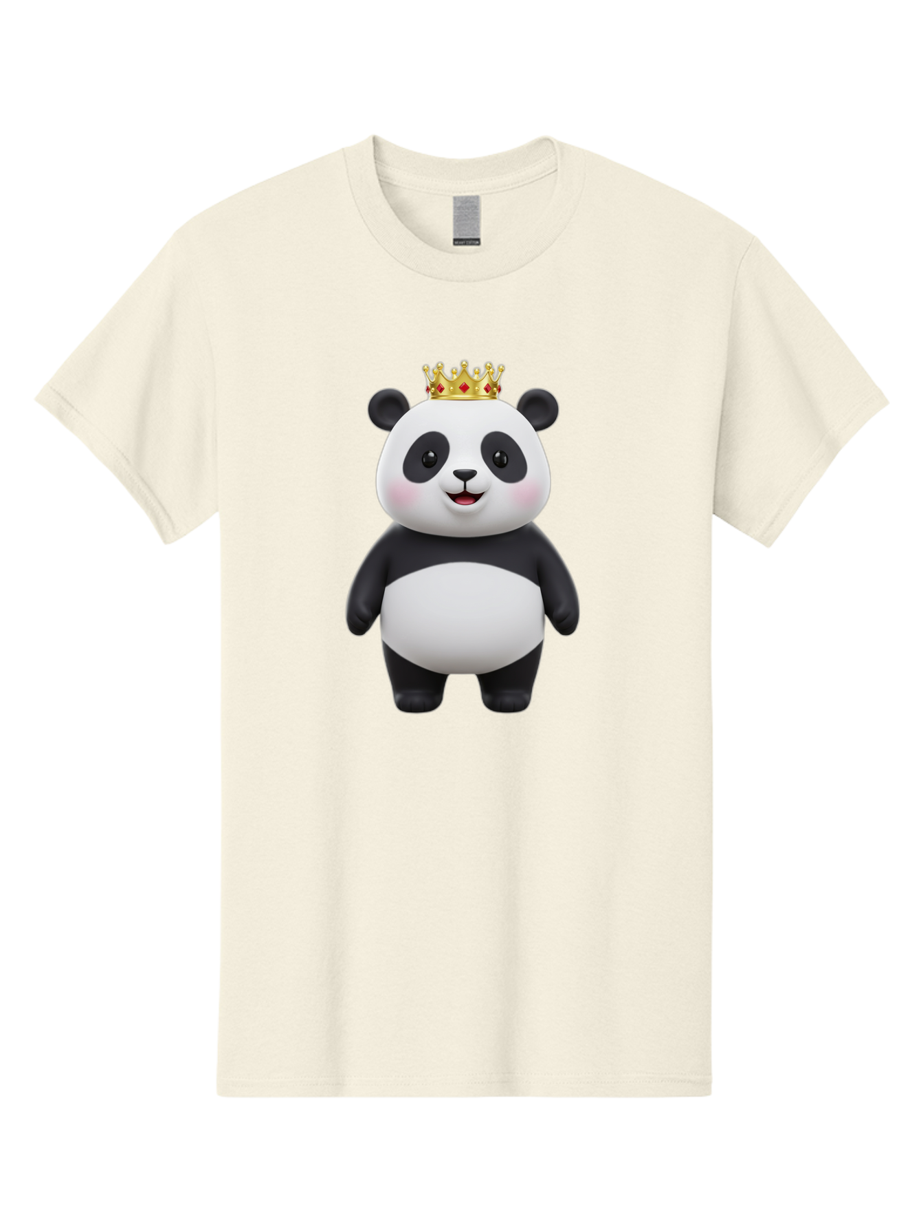 Crowned-Panda Men'S Graphic Tee, 100% Cotton, Comfortable Casual Summer Wear, Machine Washable, Cartoon Panda Bear, Royal Crown, Cute Animal, Adorable Face, Black And White Panda, Funny Character, Kawaii Art, Digital Illustration, Bae420 11