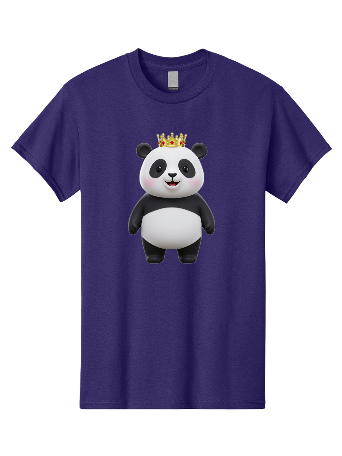 Crowned-Panda Men'S Graphic Tee, 100% Cotton, Comfortable Casual Summer Wear, Machine Washable, Cartoon Panda Bear, Royal Crown, Cute Animal, Adorable Face, Black And White Panda, Funny Character, Kawaii Art, Digital Illustration, Bae420 8