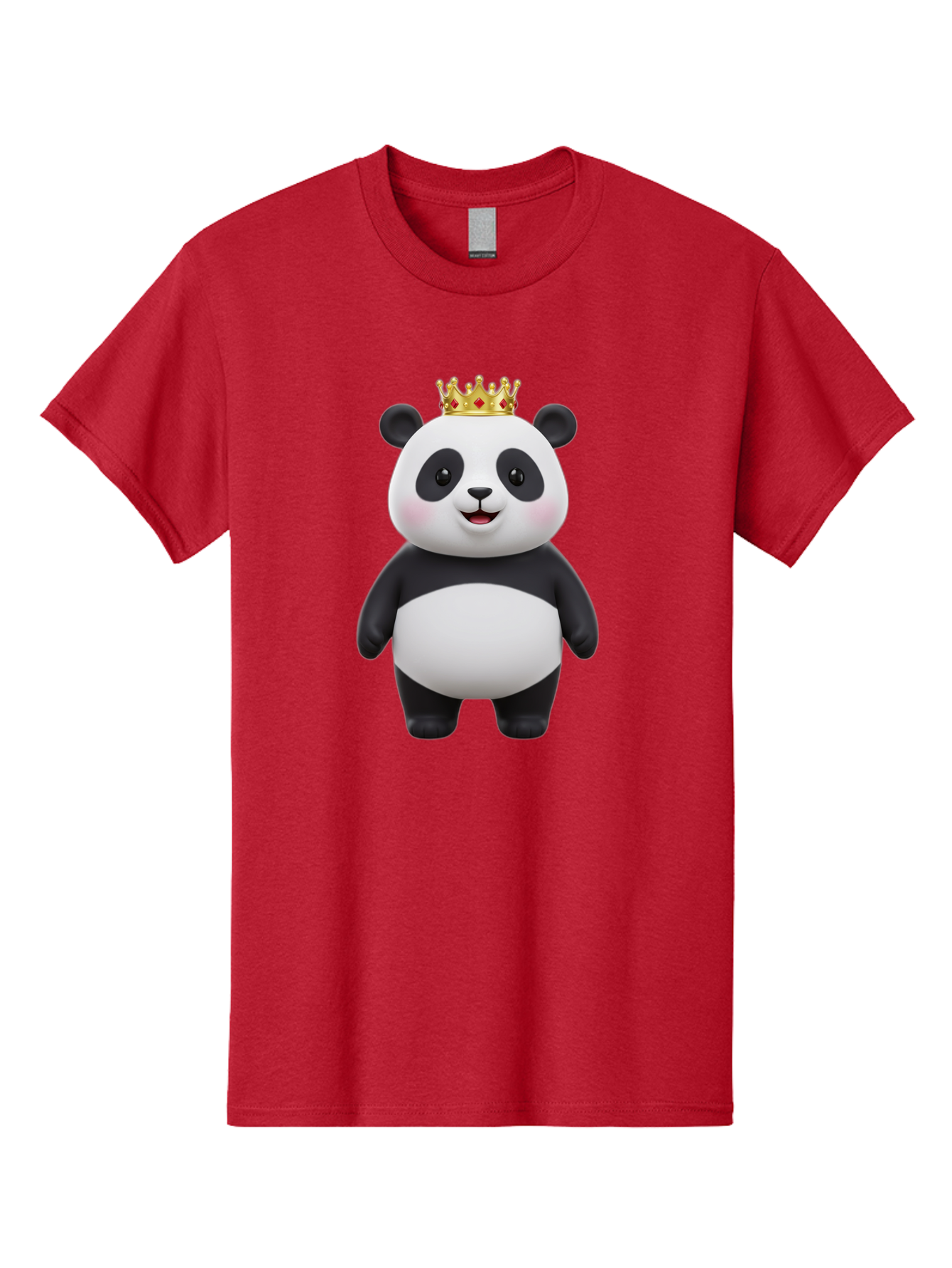 Crowned-Panda Men'S Graphic Tee, 100% Cotton, Comfortable Casual Summer Wear, Machine Washable, Cartoon Panda Bear, Royal Crown, Cute Animal, Adorable Face, Black And White Panda, Funny Character, Kawaii Art, Digital Illustration, Bae420 12