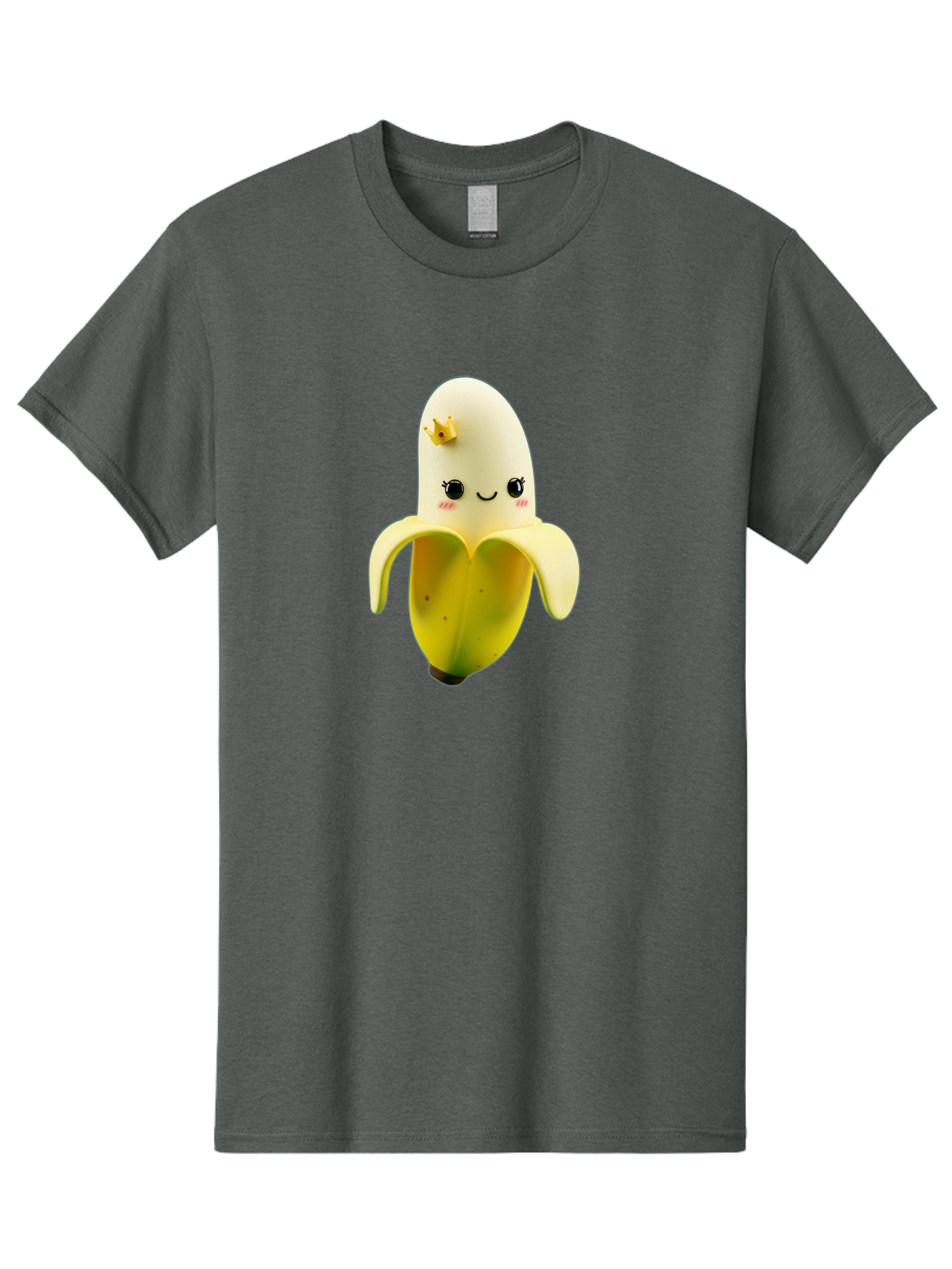 Cute-Banana Men'S Graphic Tee, 100% Cotton, Comfortable Casual Summer Wear, Machine Washable, Cartoon Banana Character, Cute Fruit Design, Banana Prince, Kawaii Fruit, Adorable Banana, Funny Fruit Character, Yellow Fruit, Smiling Banana Bae424 4