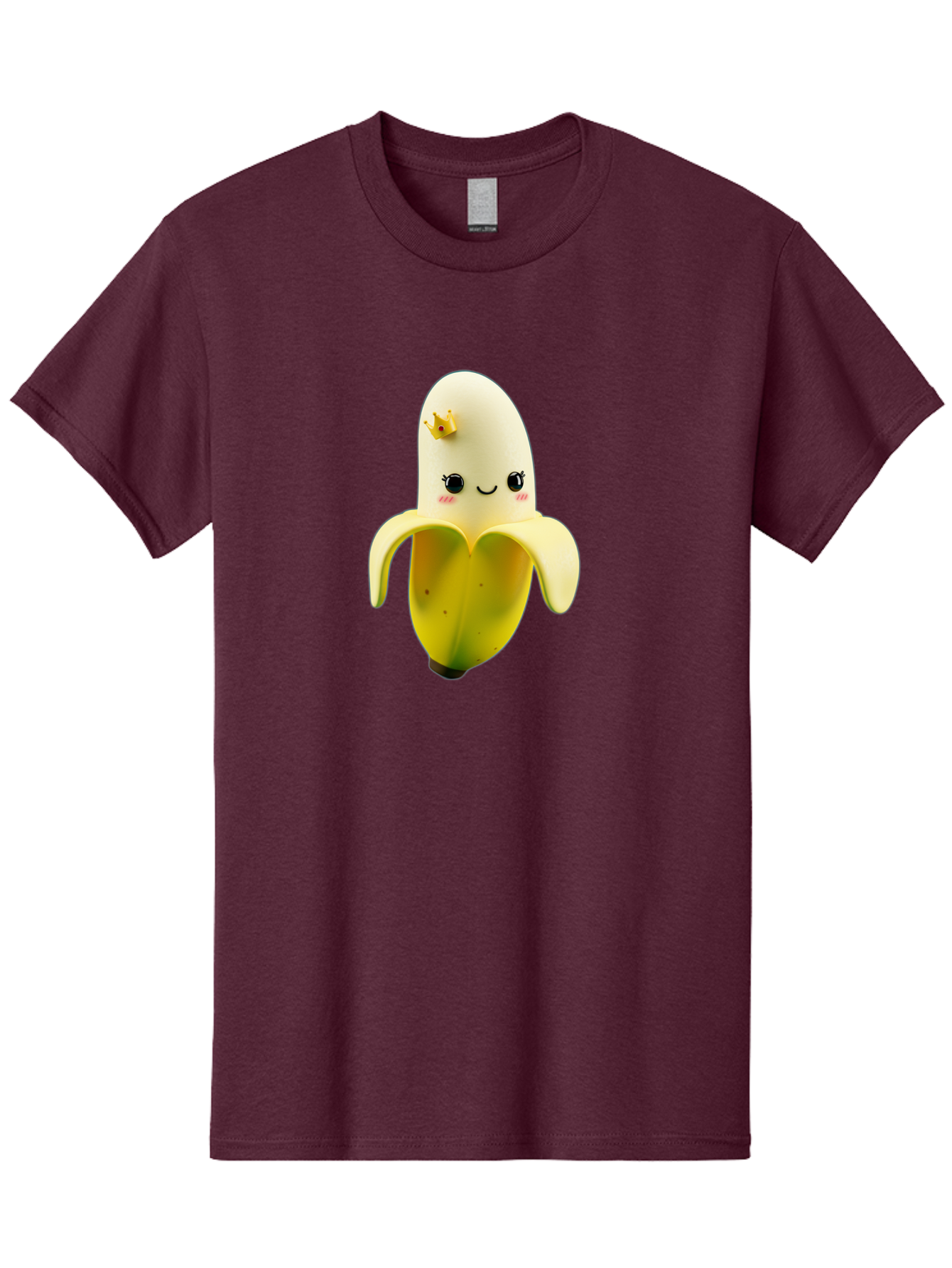 Cute-Banana Men'S Graphic Tee, 100% Cotton, Comfortable Casual Summer Wear, Machine Washable, Cartoon Banana Character, Cute Fruit Design, Banana Prince, Kawaii Fruit, Adorable Banana, Funny Fruit Character, Yellow Fruit, Smiling Banana Bae424 5