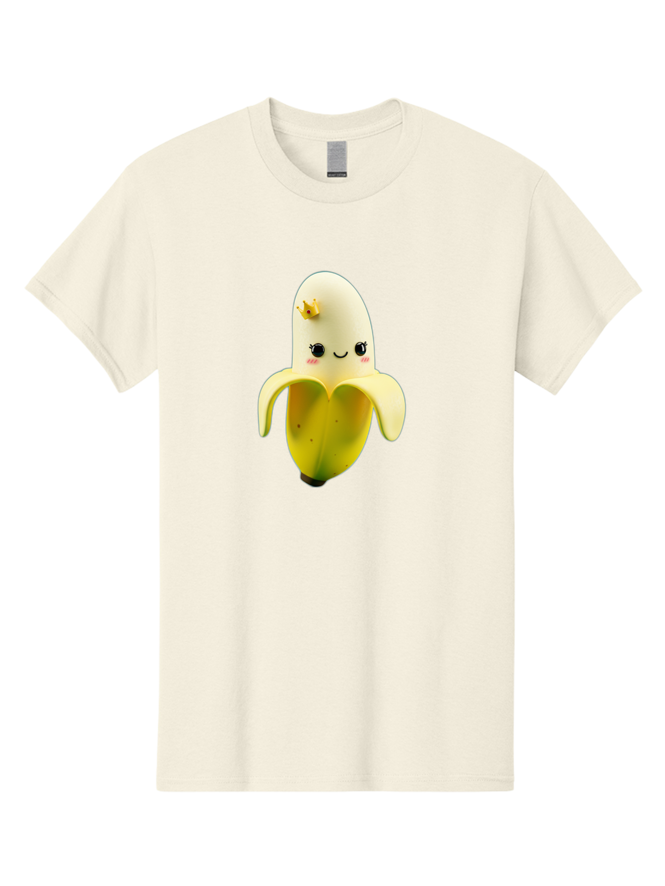 Cute-Banana Men'S Graphic Tee, 100% Cotton, Comfortable Casual Summer Wear, Machine Washable, Cartoon Banana Character, Cute Fruit Design, Banana Prince, Kawaii Fruit, Adorable Banana, Funny Fruit Character, Yellow Fruit, Smiling Banana Bae424 13