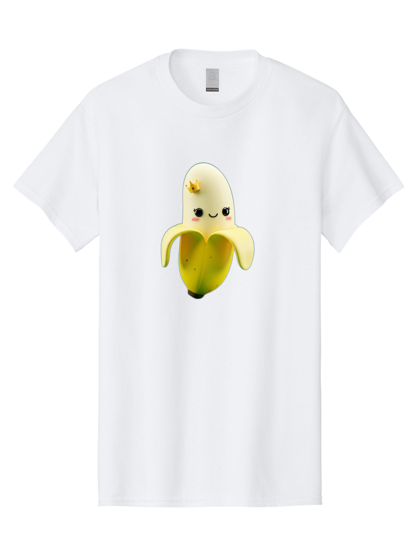 Cute-Banana Men'S Graphic Tee, 100% Cotton, Comfortable Casual Summer Wear, Machine Washable, Cartoon Banana Character, Cute Fruit Design, Banana Prince, Kawaii Fruit, Adorable Banana, Funny Fruit Character, Yellow Fruit, Smiling Banana Bae424 15