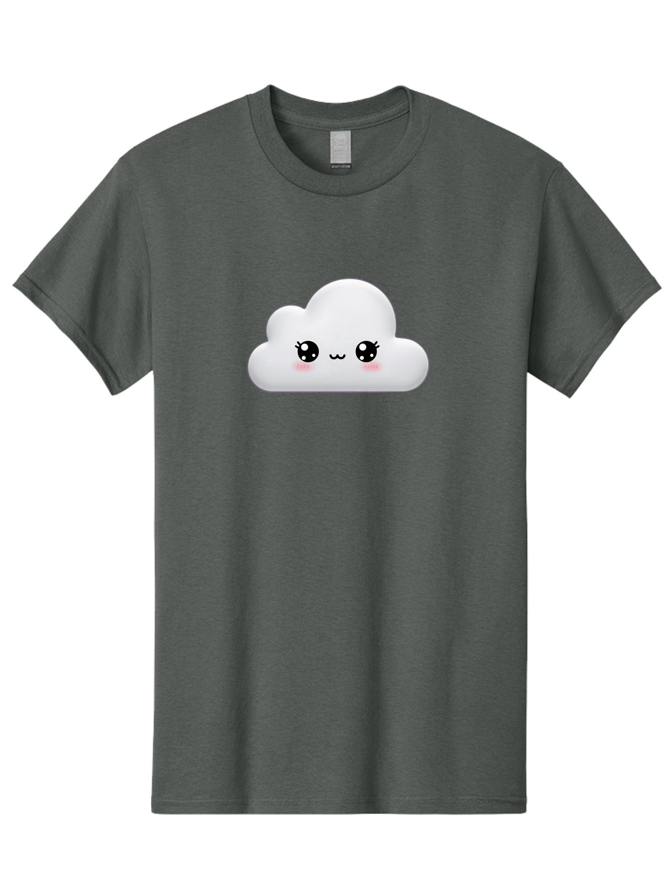 Cute-Cloud-1 Men'S Graphic Tee, 100% Cotton, Comfortable Casual Summer Wear, Machine Washable, Cartoon Cloud, Cute Character, Kawaii Illustration, Adorable Design, Fluffy Cloud, Smiling Face, Pink Cheeks, Eyelashes, Childlike Charm, Bae425 7
