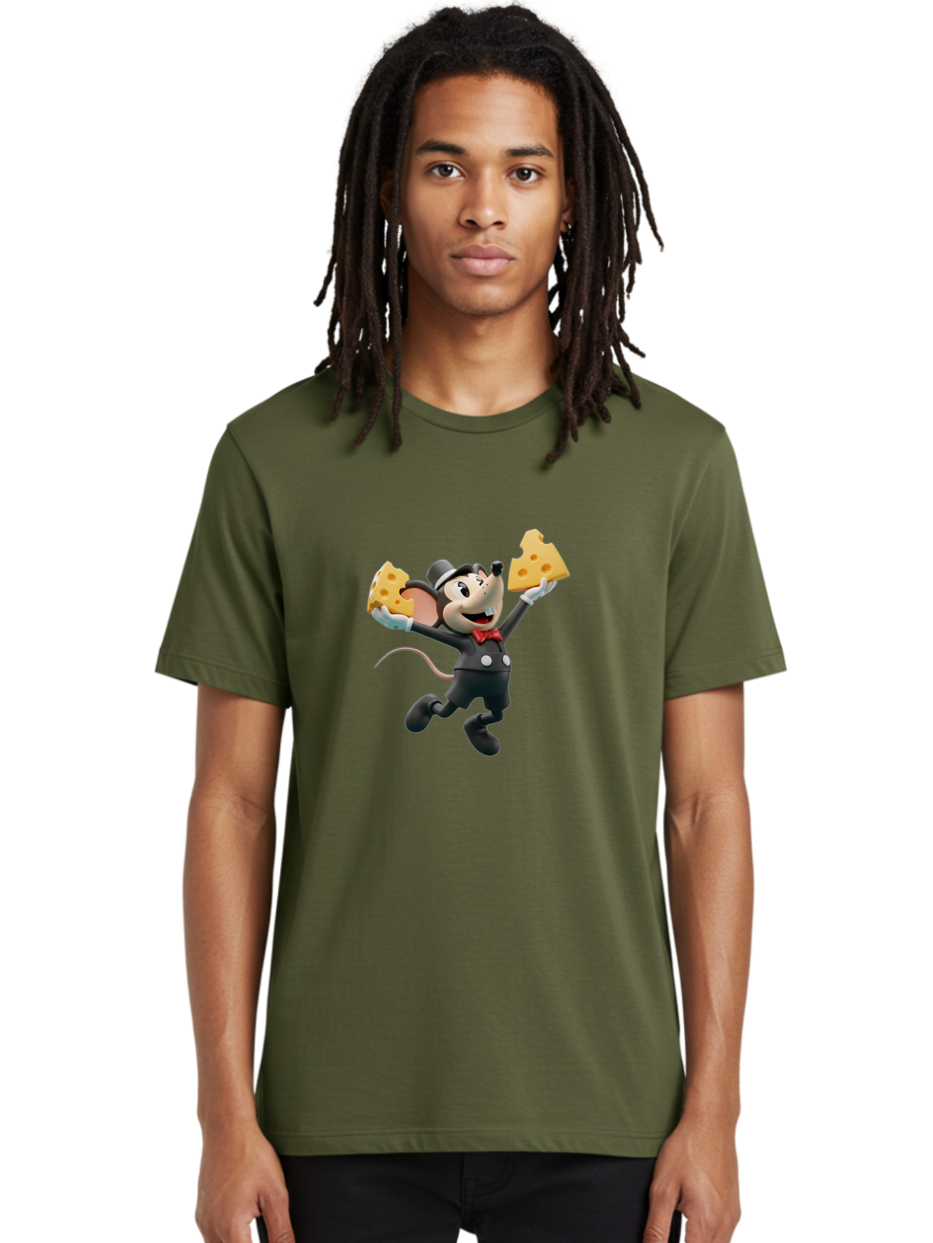 Danger-Mouse Men'S Graphic Tee, 100% Cotton, Comfortable Casual Summer Wear, Machine Washable, Danger Mouse Holding Cheese, Cartoon Character, Comedy, Funny Animation, Cheese Lover, Secret Agent Mouse Bae433 28