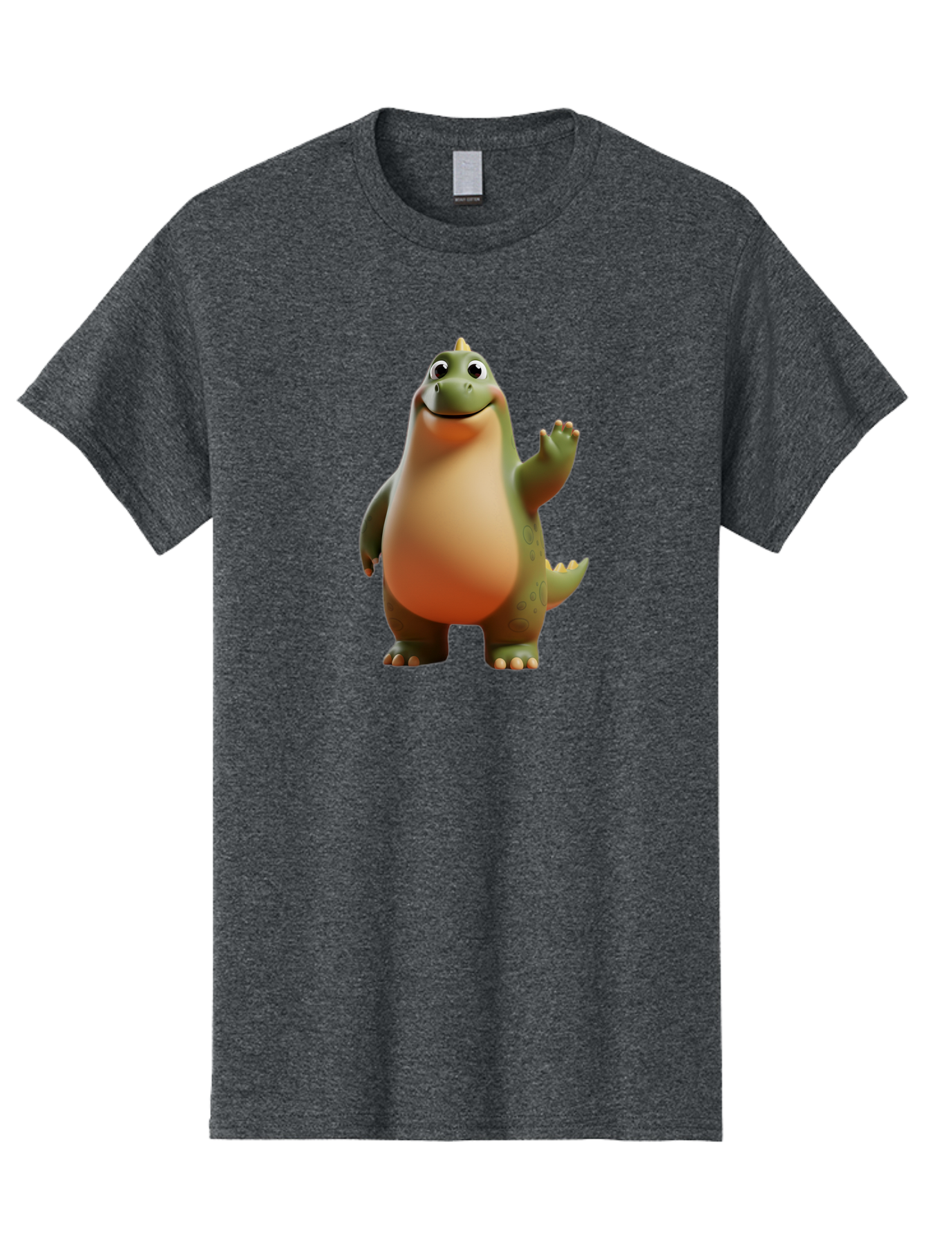 Dinosaur Men'S Graphic Tee, 100% Cotton, Comfortable Casual Summer Wear, Machine Washable, Happy Dinosaur, Cartoon Character, Friendly Creature, Cute Illustration, Waving Dinosaur, Animated Dinosaur, Green Dinosaur, Smiling Face, Fun Design, Bae439 11