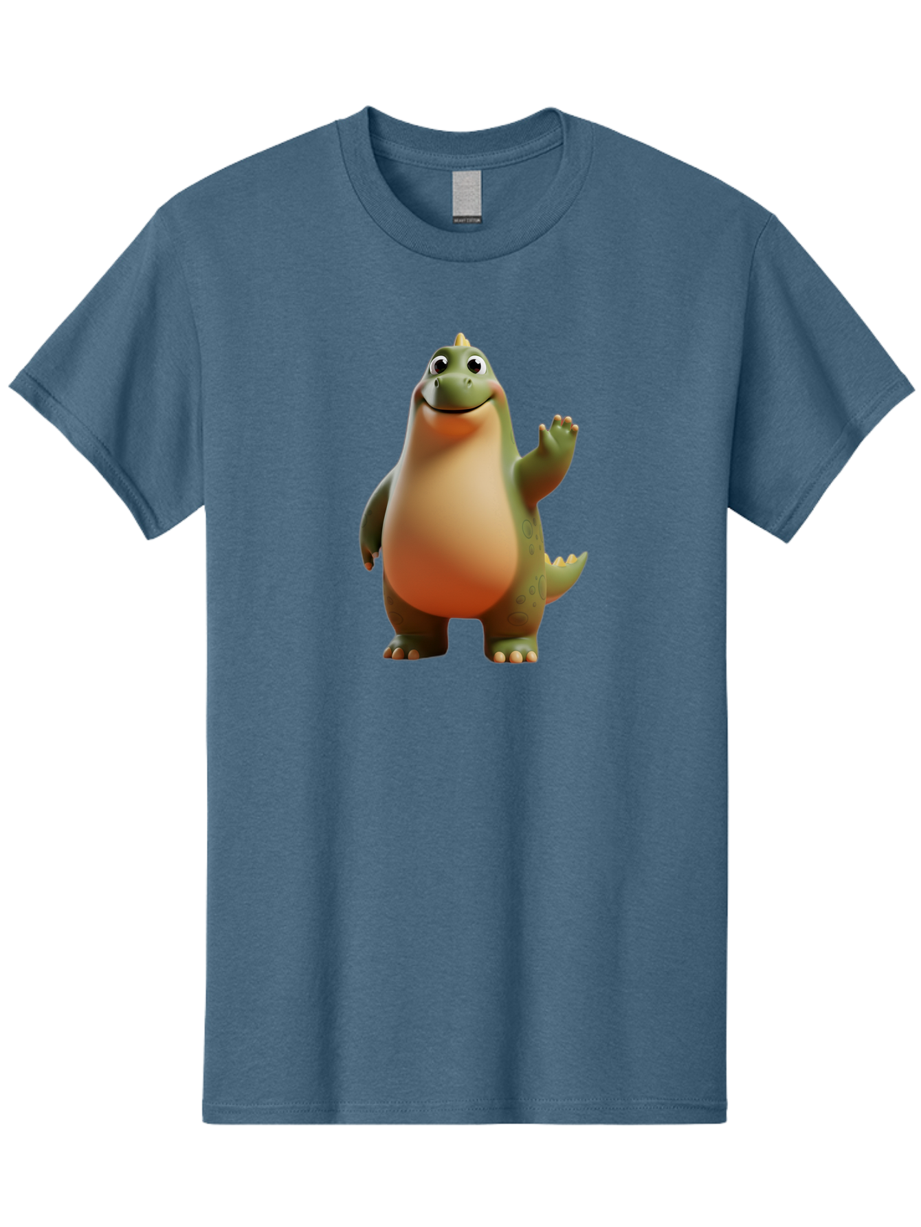 Dinosaur Men'S Graphic Tee, 100% Cotton, Comfortable Casual Summer Wear, Machine Washable, Happy Dinosaur, Cartoon Character, Friendly Creature, Cute Illustration, Waving Dinosaur, Animated Dinosaur, Green Dinosaur, Smiling Face, Fun Design, Bae439 9