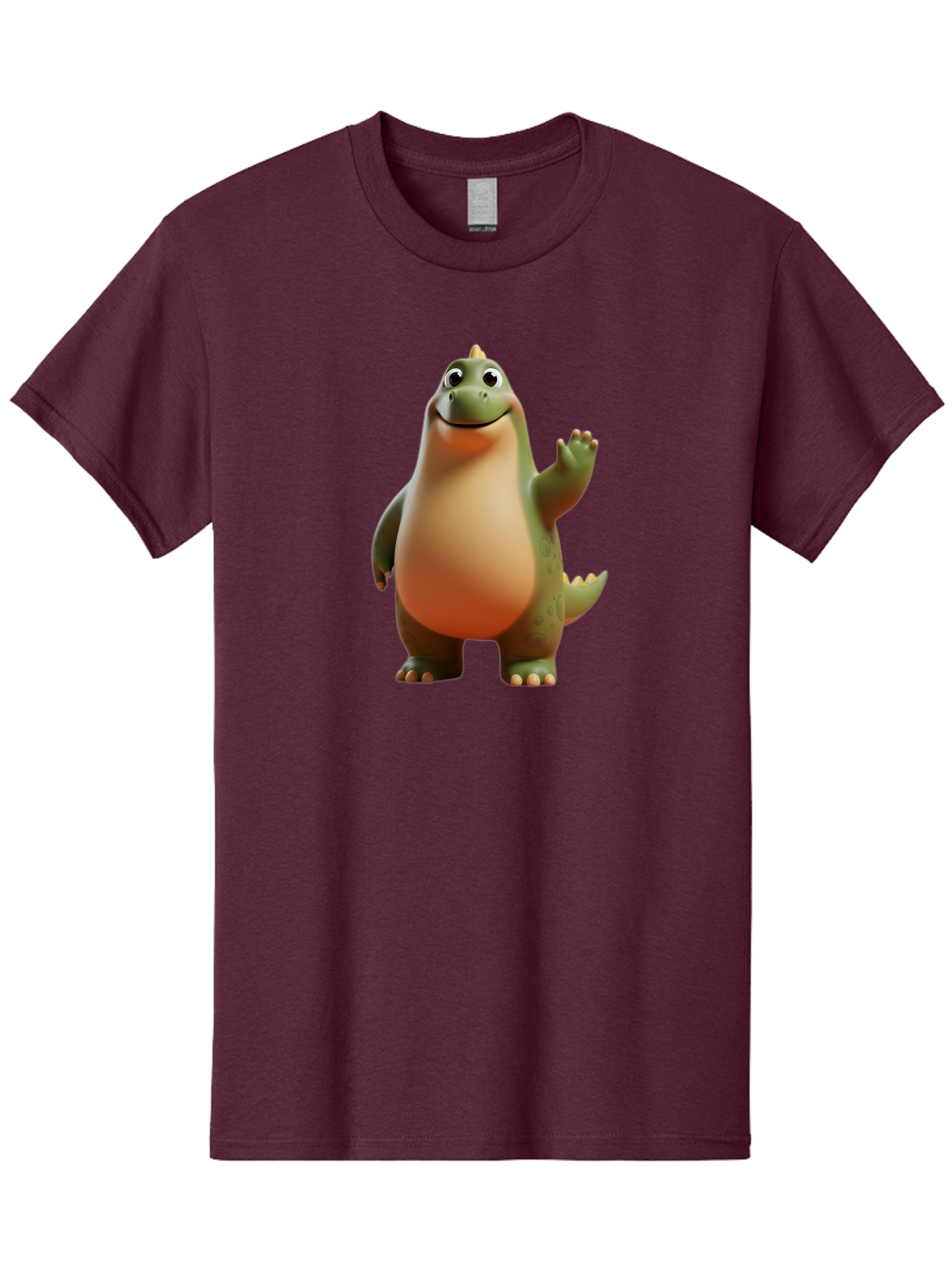 Dinosaur Men'S Graphic Tee, 100% Cotton, Comfortable Casual Summer Wear, Machine Washable, Happy Dinosaur, Cartoon Character, Friendly Creature, Cute Illustration, Waving Dinosaur, Animated Dinosaur, Green Dinosaur, Smiling Face, Fun Design, Bae439 8