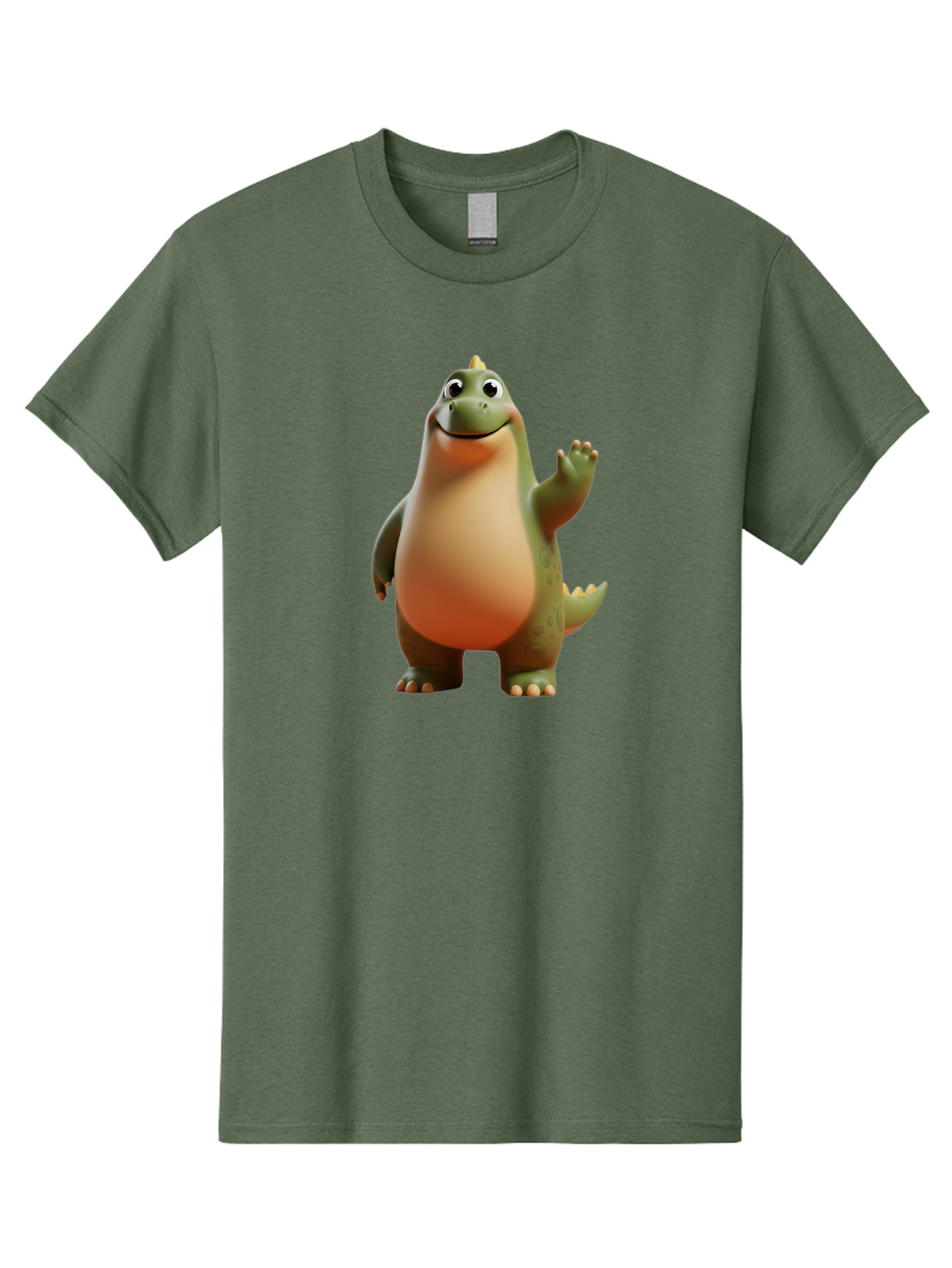 Dinosaur Men'S Graphic Tee, 100% Cotton, Comfortable Casual Summer Wear, Machine Washable, Happy Dinosaur, Cartoon Character, Friendly Creature, Cute Illustration, Waving Dinosaur, Animated Dinosaur, Green Dinosaur, Smiling Face, Fun Design, Bae439 13