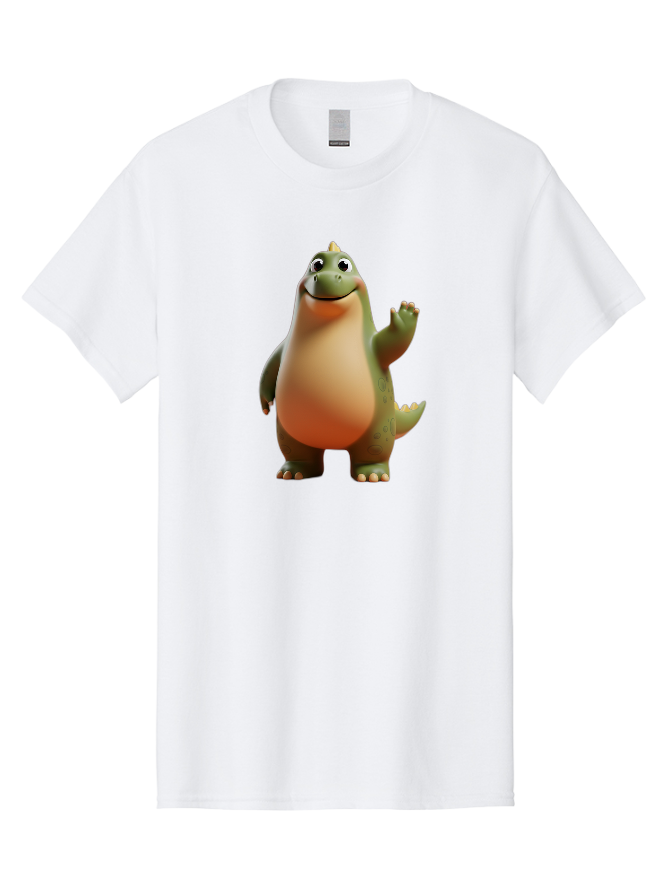 Dinosaur Men'S Graphic Tee, 100% Cotton, Comfortable Casual Summer Wear, Machine Washable, Happy Dinosaur, Cartoon Character, Friendly Creature, Cute Illustration, Waving Dinosaur, Animated Dinosaur, Green Dinosaur, Smiling Face, Fun Design, Bae439 10
