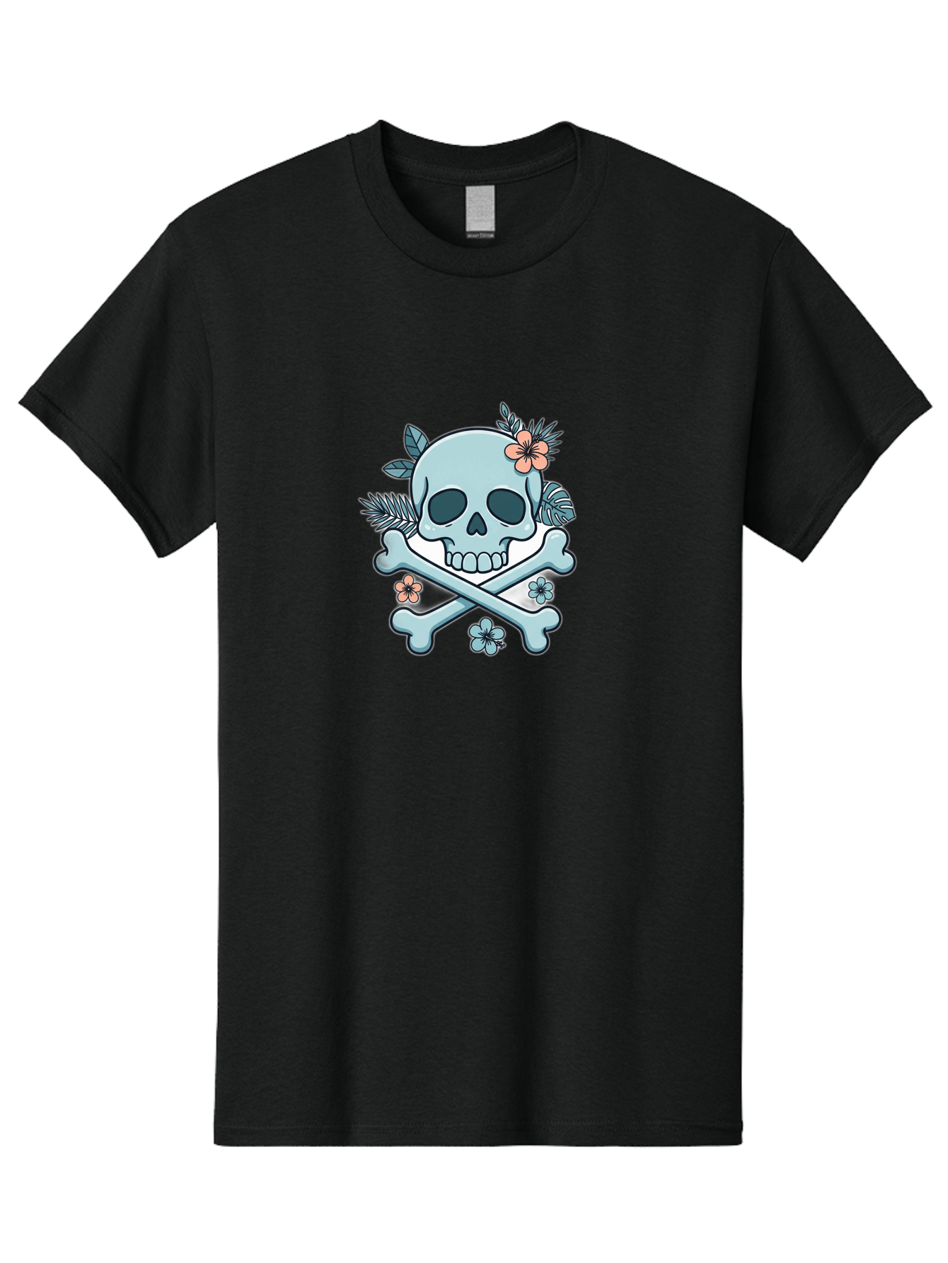 Floral-Skull Men'S Graphic Tee, 100% Cotton, Comfortable Casual Summer Wear, Machine Washable, Skull And Crossbones, Jolly Roger, Pirate Symbol, Floral Design, Colorful Tattoo Art, Gothic Decoration, Crossbones With Flowers, Flower Skull, Bae451 11